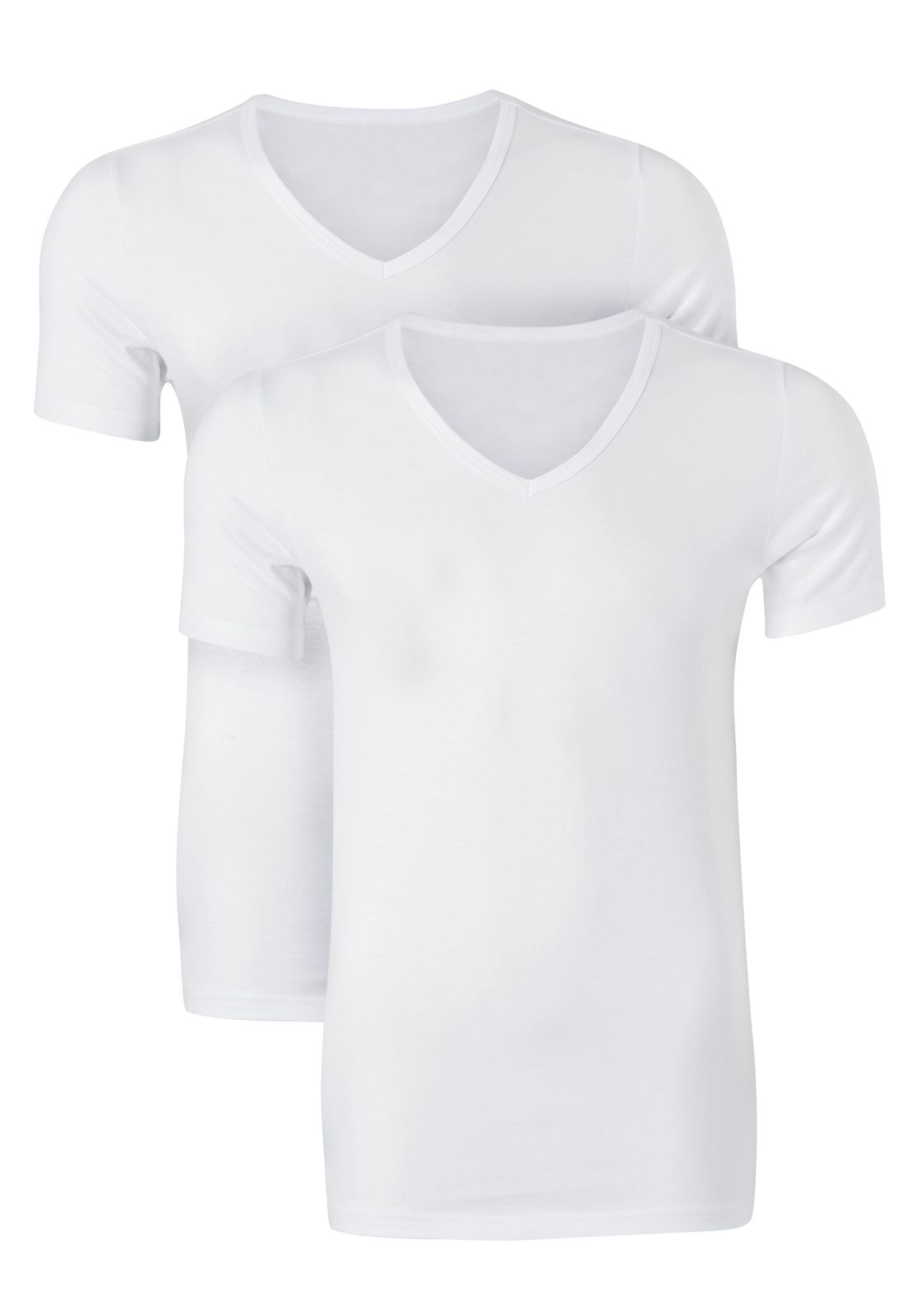 ten_cate_3208001 TEN CATE Basics men T-shirts (2-pack), heren T-shirts met V-hals, wit