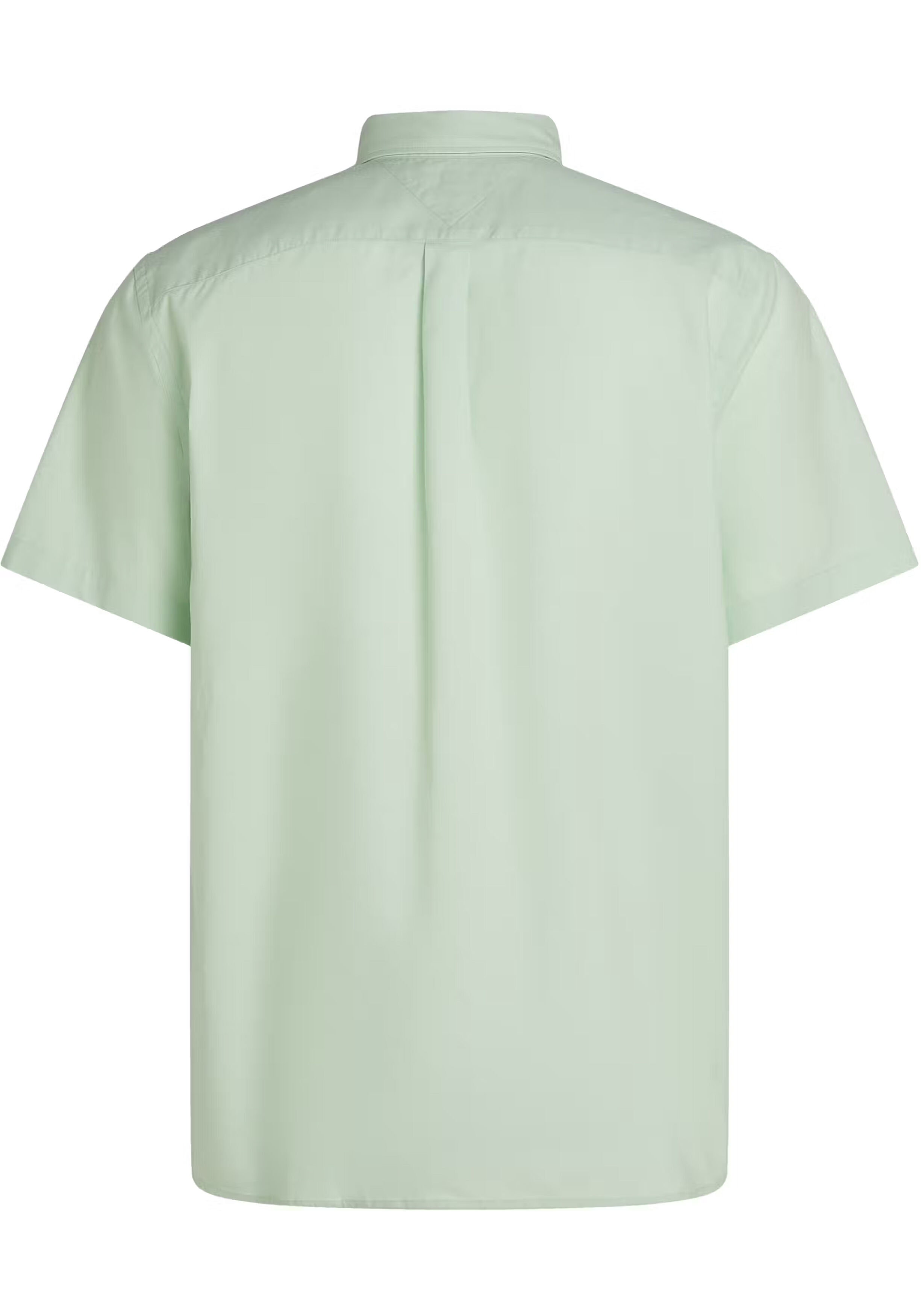Tommy Hilfiger Flex Poplin Regular Fit Shirt, korte mouw, popeline, lichtgroen