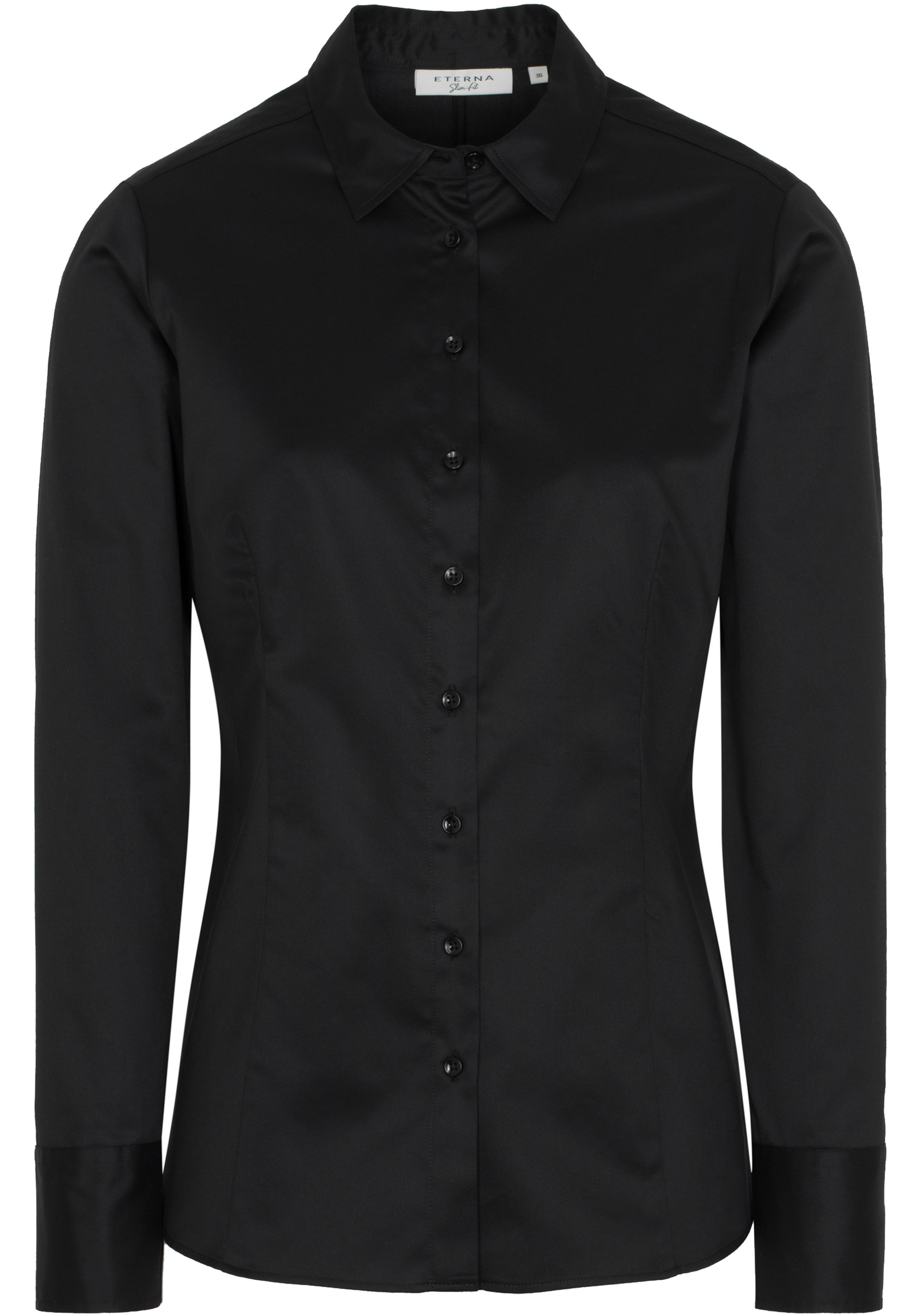 ETERNA dames blouse slim fit, zwart