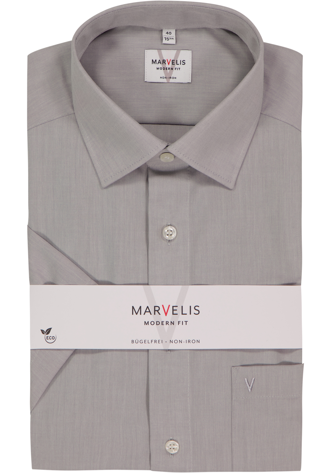 MARVELIS modern fit overhemd, korte mouw, grijs MARVELIS modern fit overhemd, korte mouw, grijs