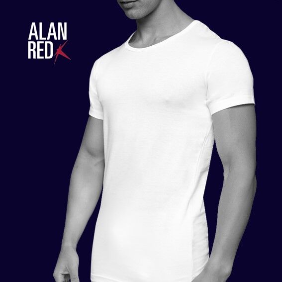 ALAN RED T-shirts James (2-pack), diepe O-hals, wit  