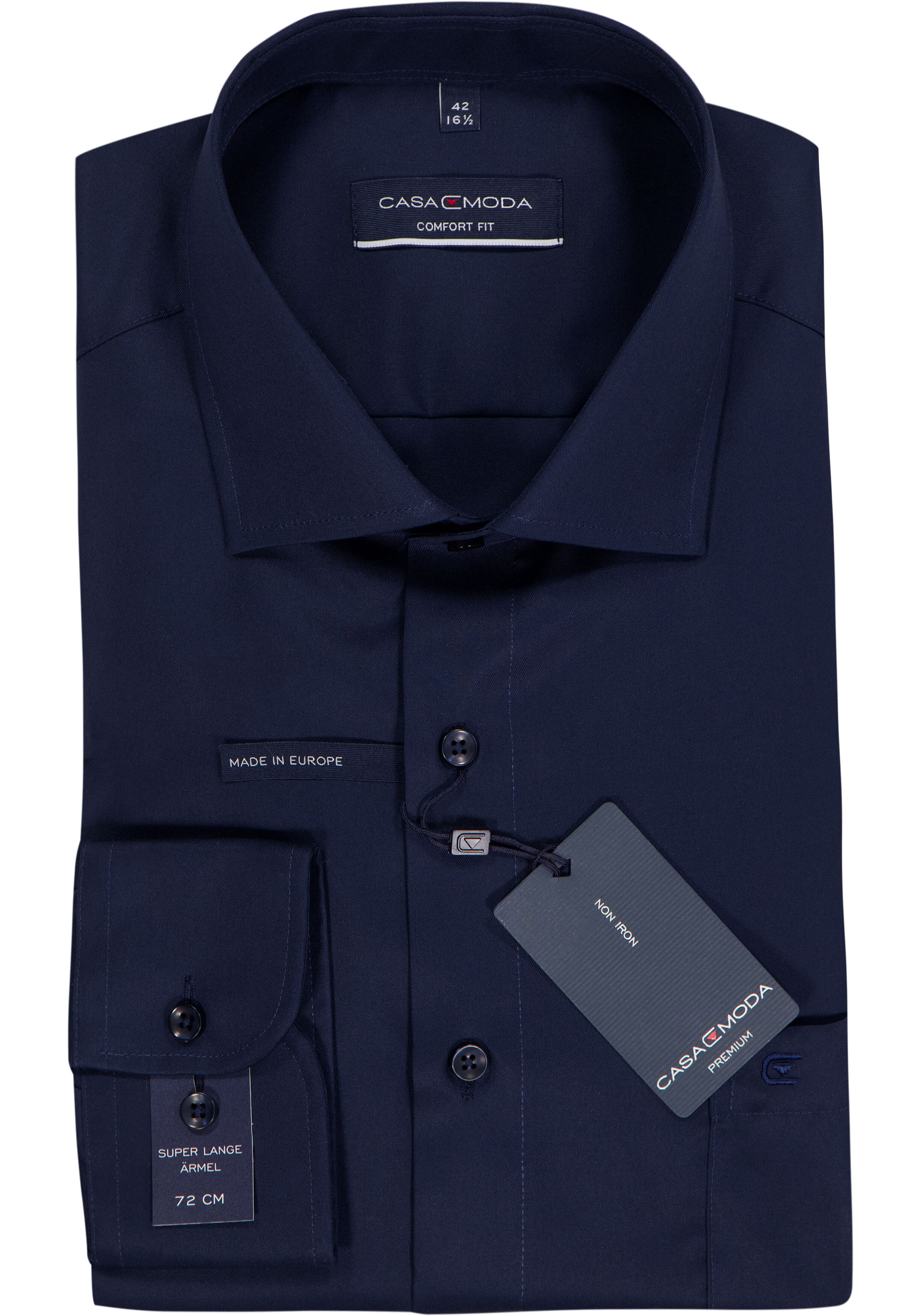 CASA MODA comfort fit overhemd, mouwlengte 72 cm, twill, blauw