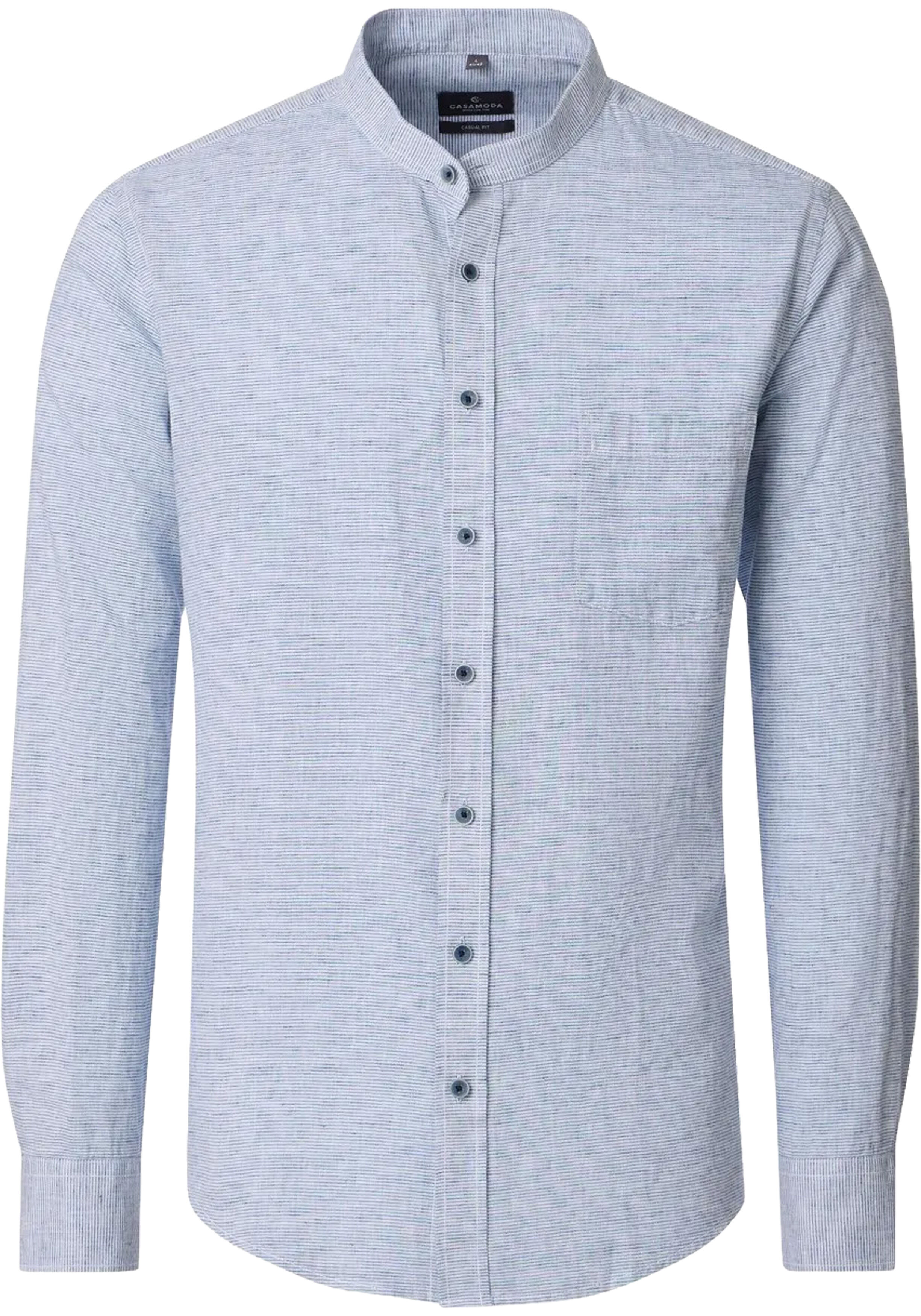 CASA MODA Sport casual fit overhemd, structuur, lichtblauw, wit