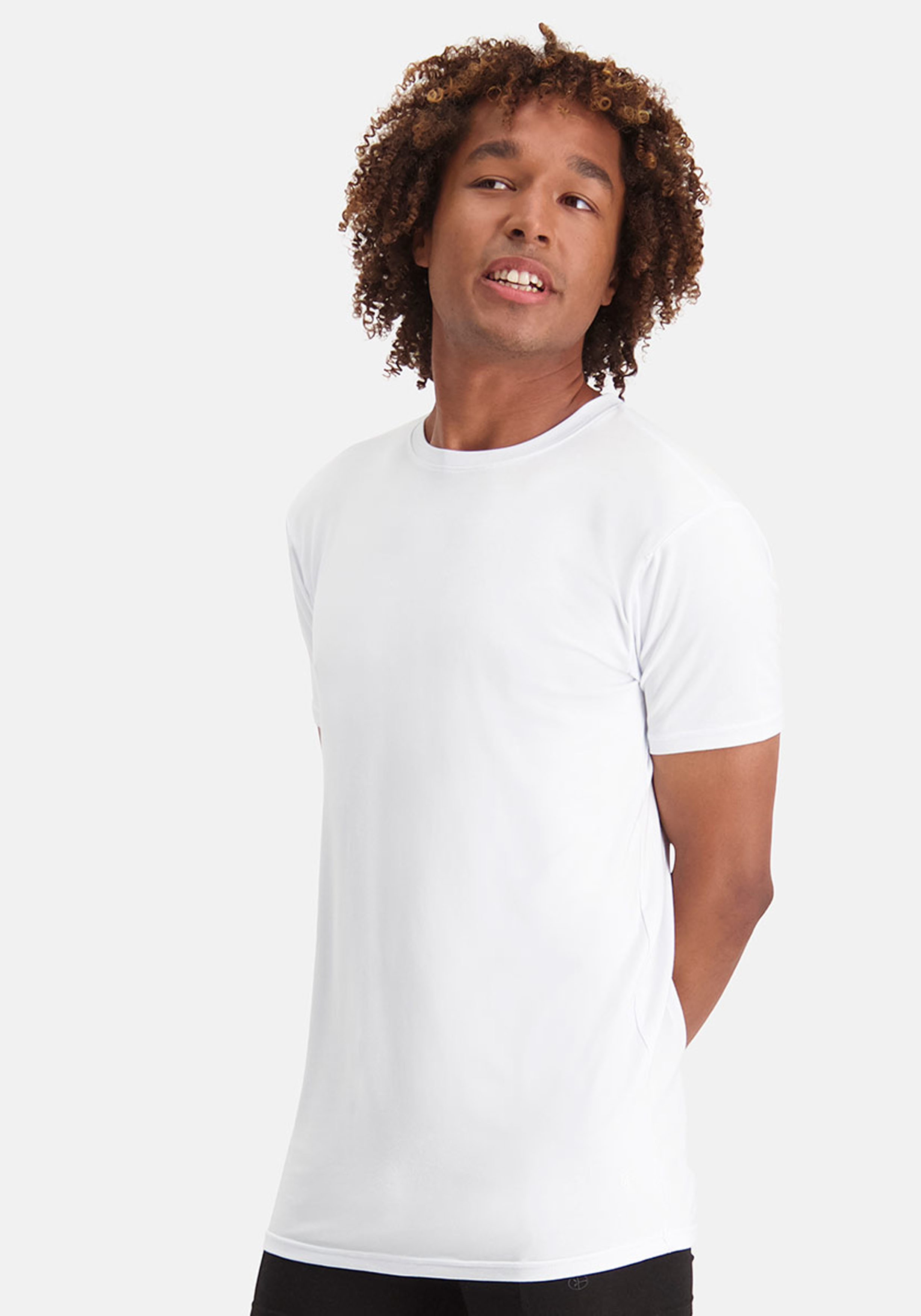 Bamboo Basics Ruben round neck T-shirt (2-pack), heren T-shirt O-hals extra lang, wit