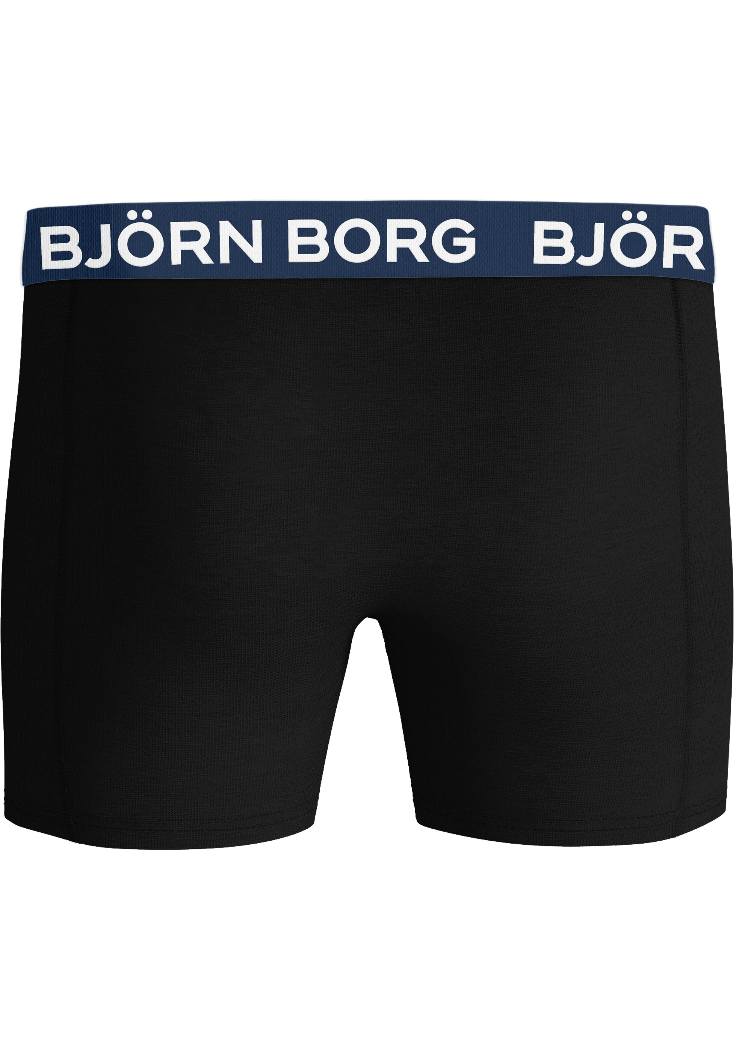 Bjorn Borg Cotton Stretch boxers, heren boxers normale lengte (5-pack), zwart, zwart, zwart, zwart, zwart