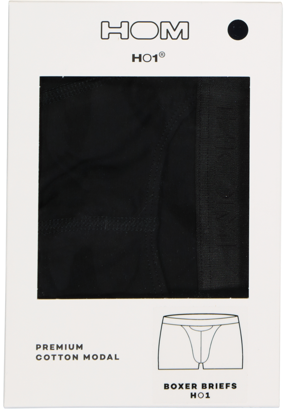 5-9009984072219_Hom_boxes_HR HOM HO1 boxer briefs (1-pack), heren boxer kort met horizontale gulp, zwart