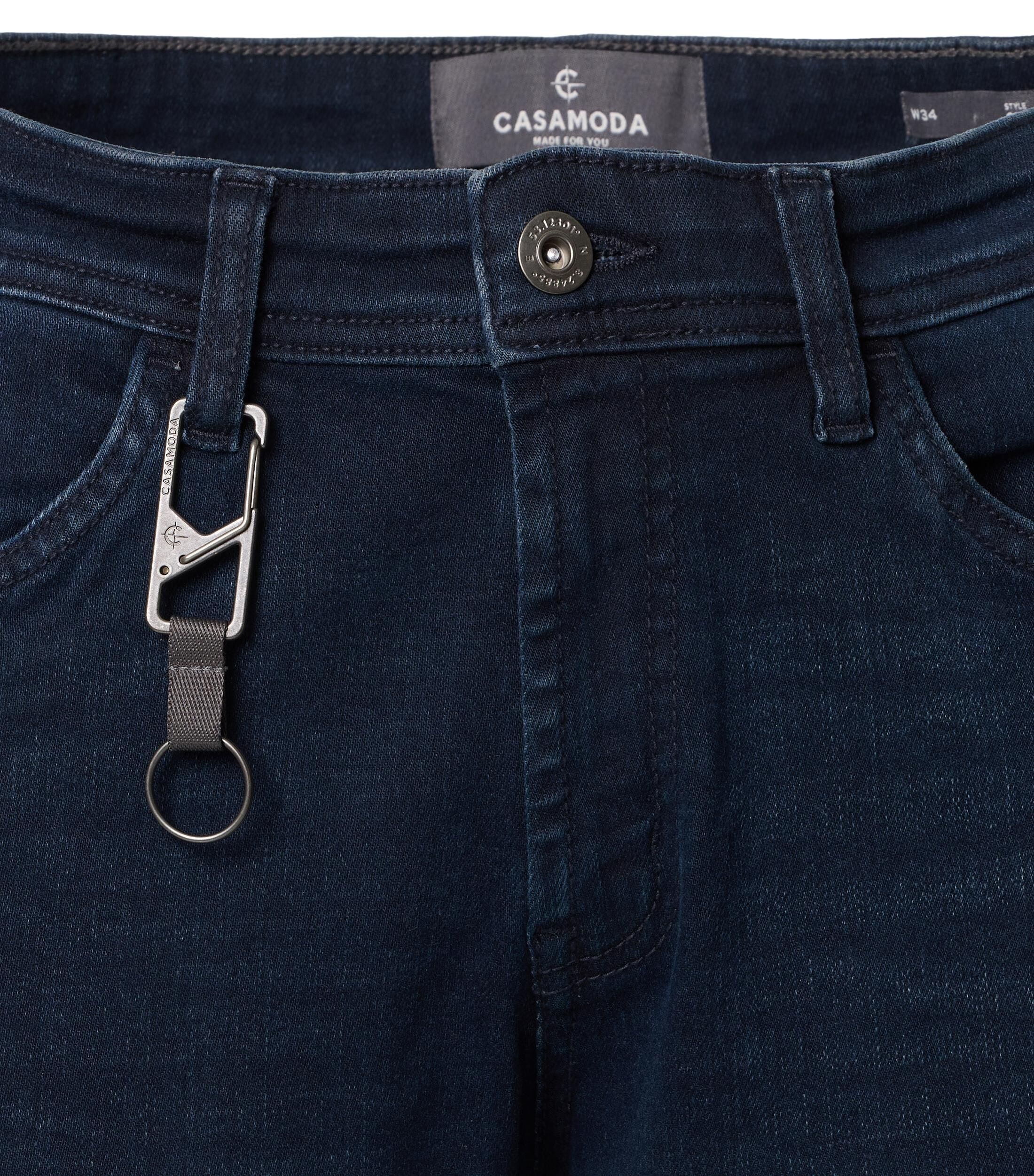 CASA MODA driekwart jeans STEVE, heren 5-pocket spijker bermuda over de knie, blauw