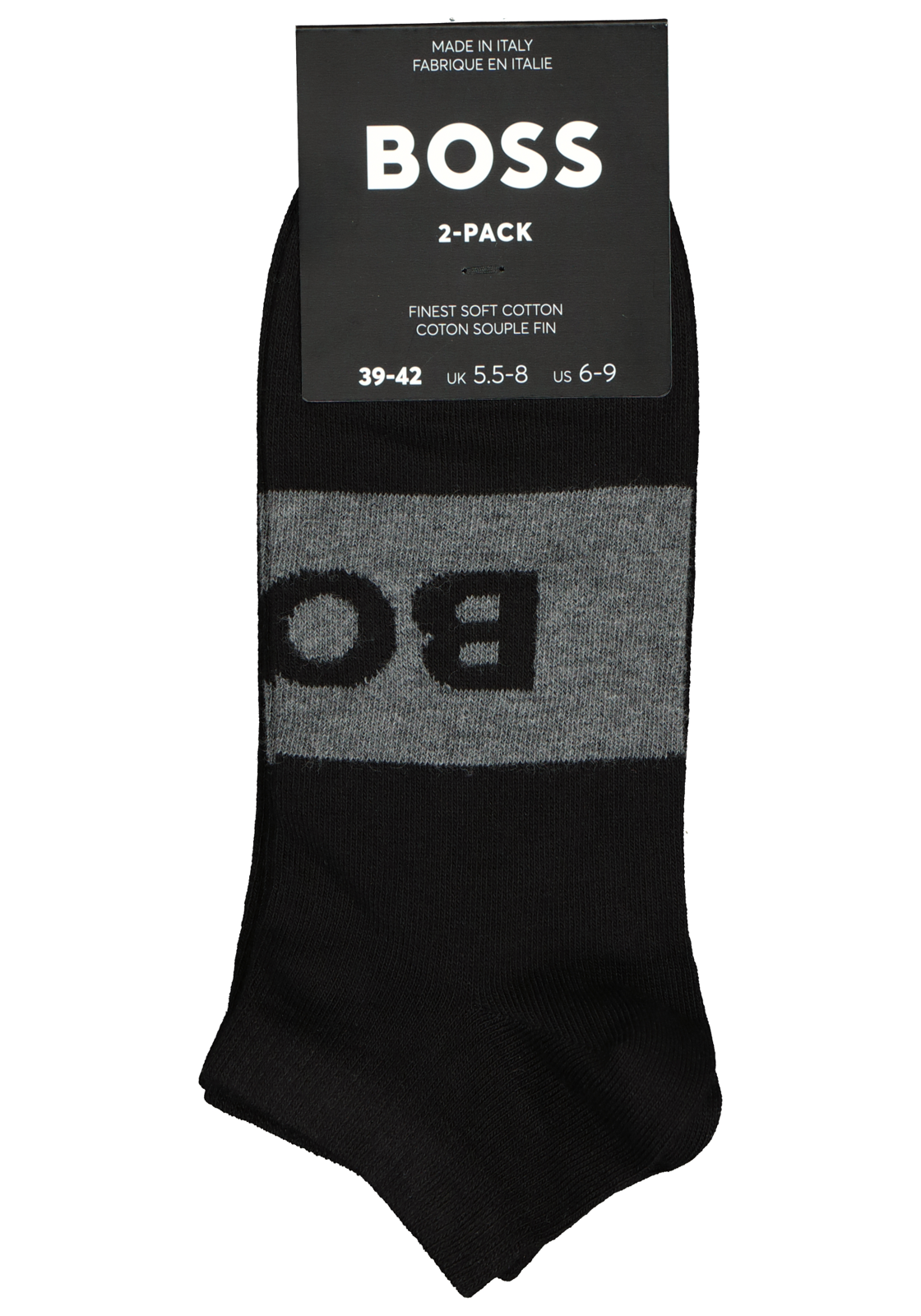 6-4043861437970_hugo_boss_sok_2p_HR BOSS enkelsokken (2-pack), heren sneaker sokken katoen, zwart