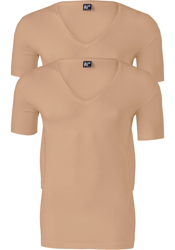 ALAN RED T-shirts no neck (2-pack), diepe V-hals, huidskleur ALAN RED T-shirts no neck (2-pack), diepe V-hals, huidskleur