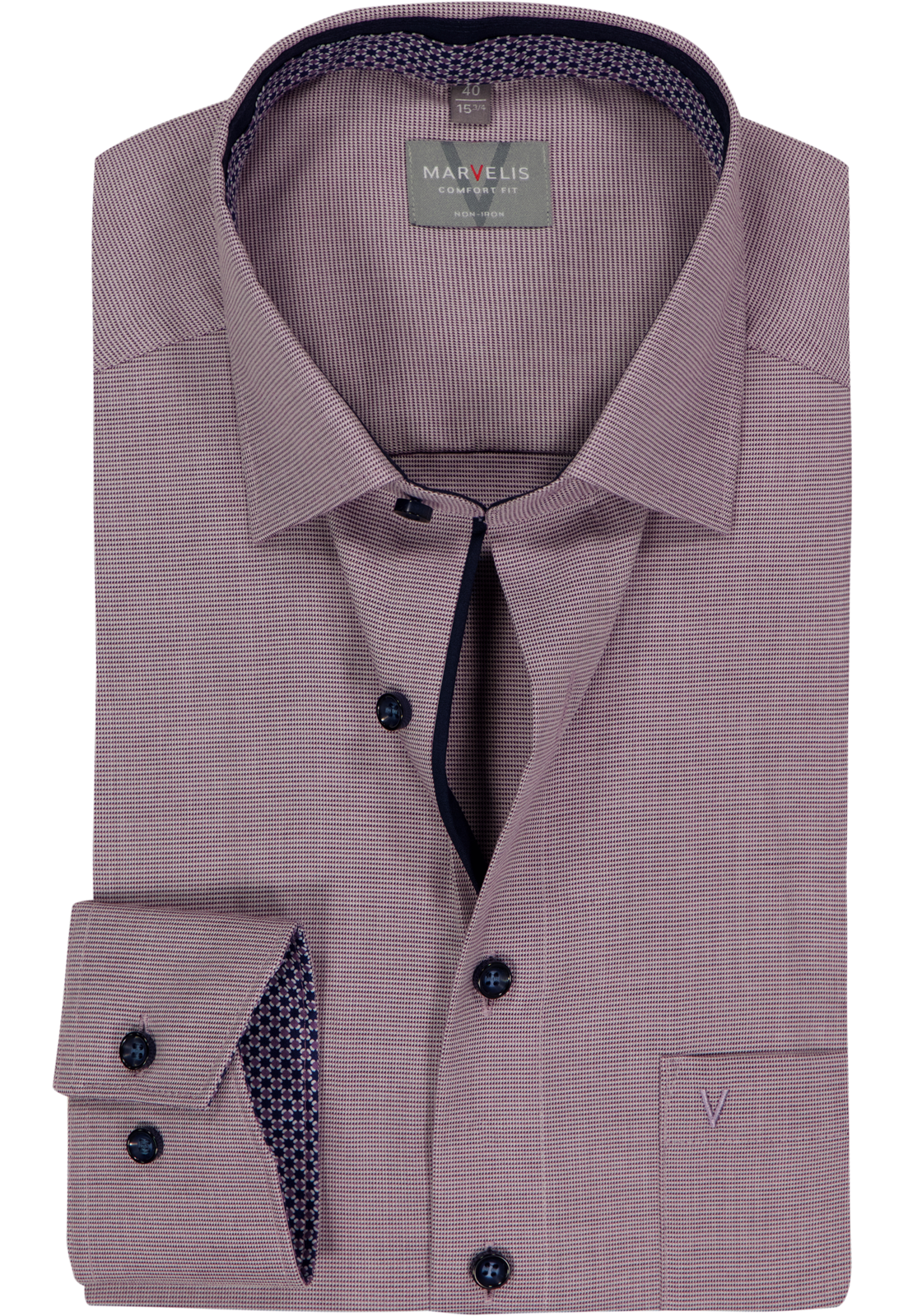 MARVELIS comfort fit overhemd, twill, paars MARVELIS comfort fit overhemd, twill, paars