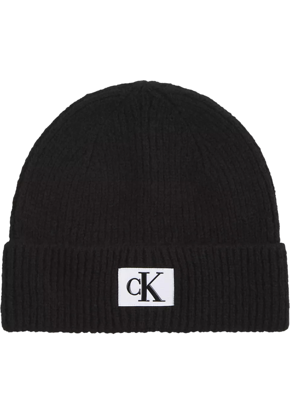 1-8720639560561-K50K512451BEH-calvin_klein-accessoires_HR Calvin Klein muts, patch beanie, zwart