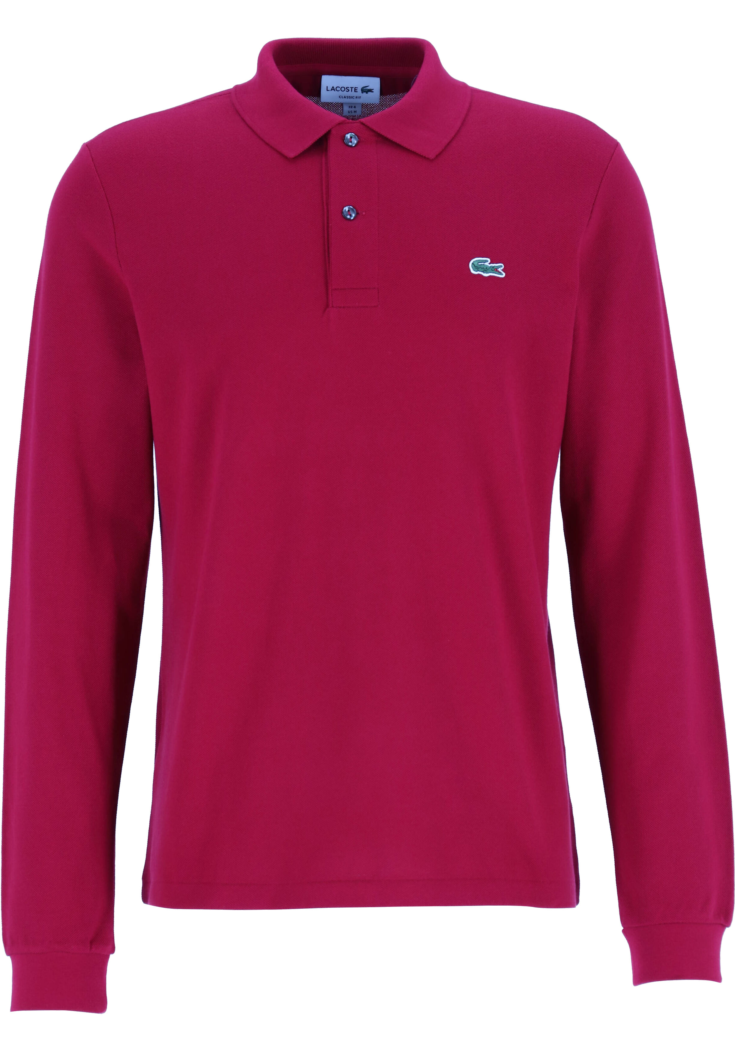 Lacoste Classic Fit polo lange mouw, bordeaux rood