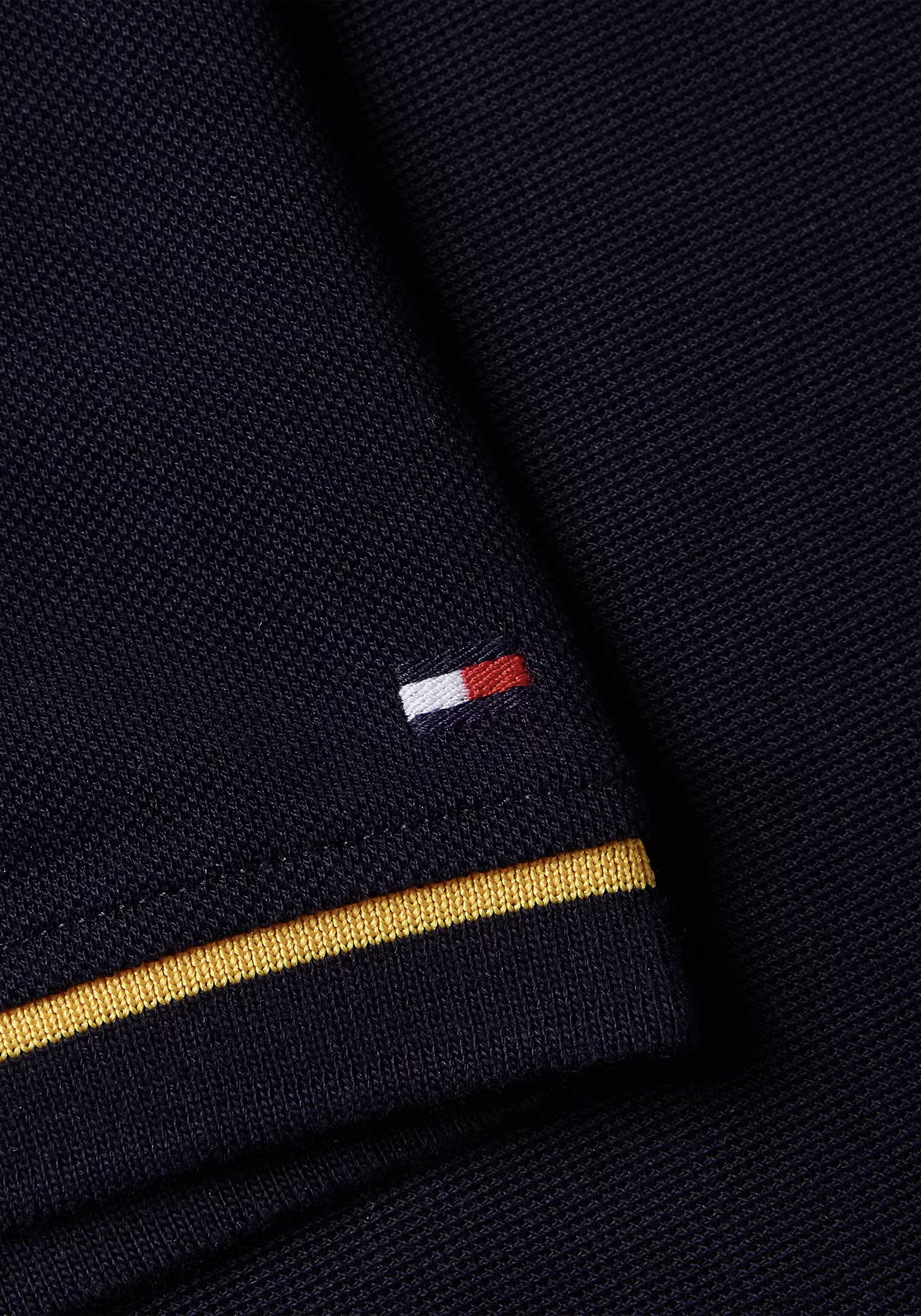 Tommy Hilfiger Open Collar Tipped Regular Polo, heren poloshirt, donkerblauw