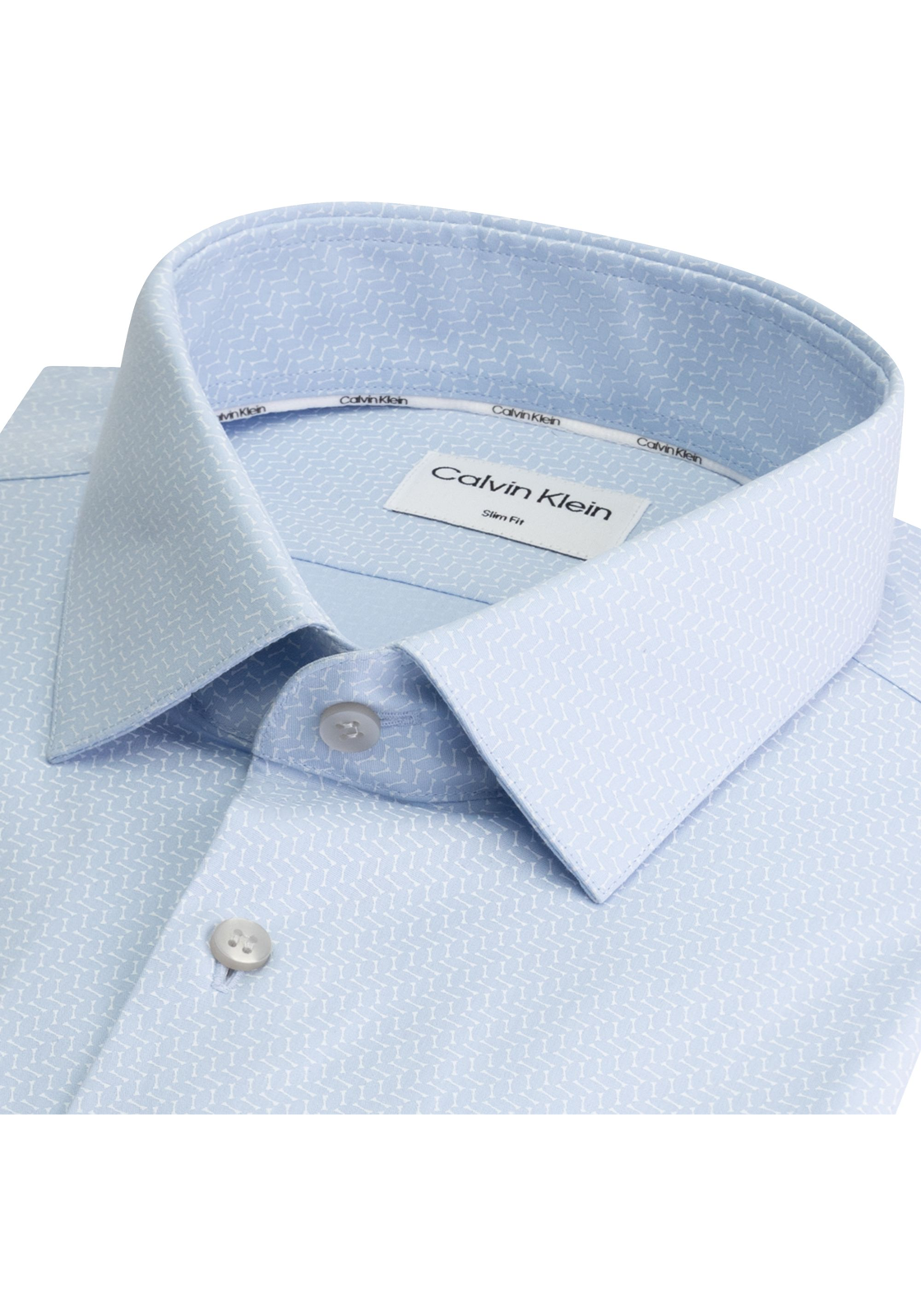 image_3_K10K112609C1S_D_C4161wid2000amphei2000ampop_usm1710 Calvin Klein slim fit overhemd, Geometric Print Slim Shirt, lichtblauw dessin