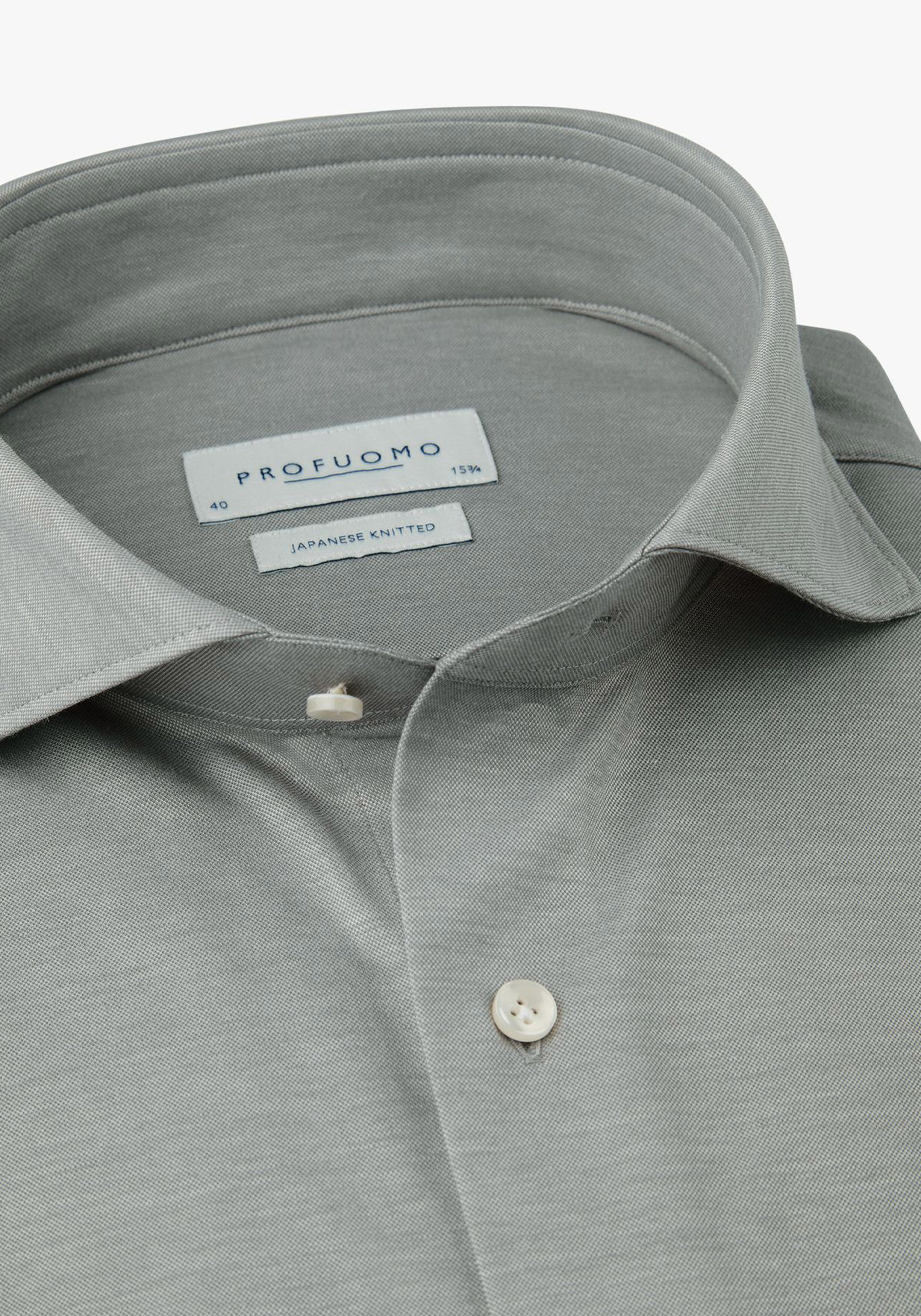 Profuomo slim fit heren overhemd, jersey, grijs