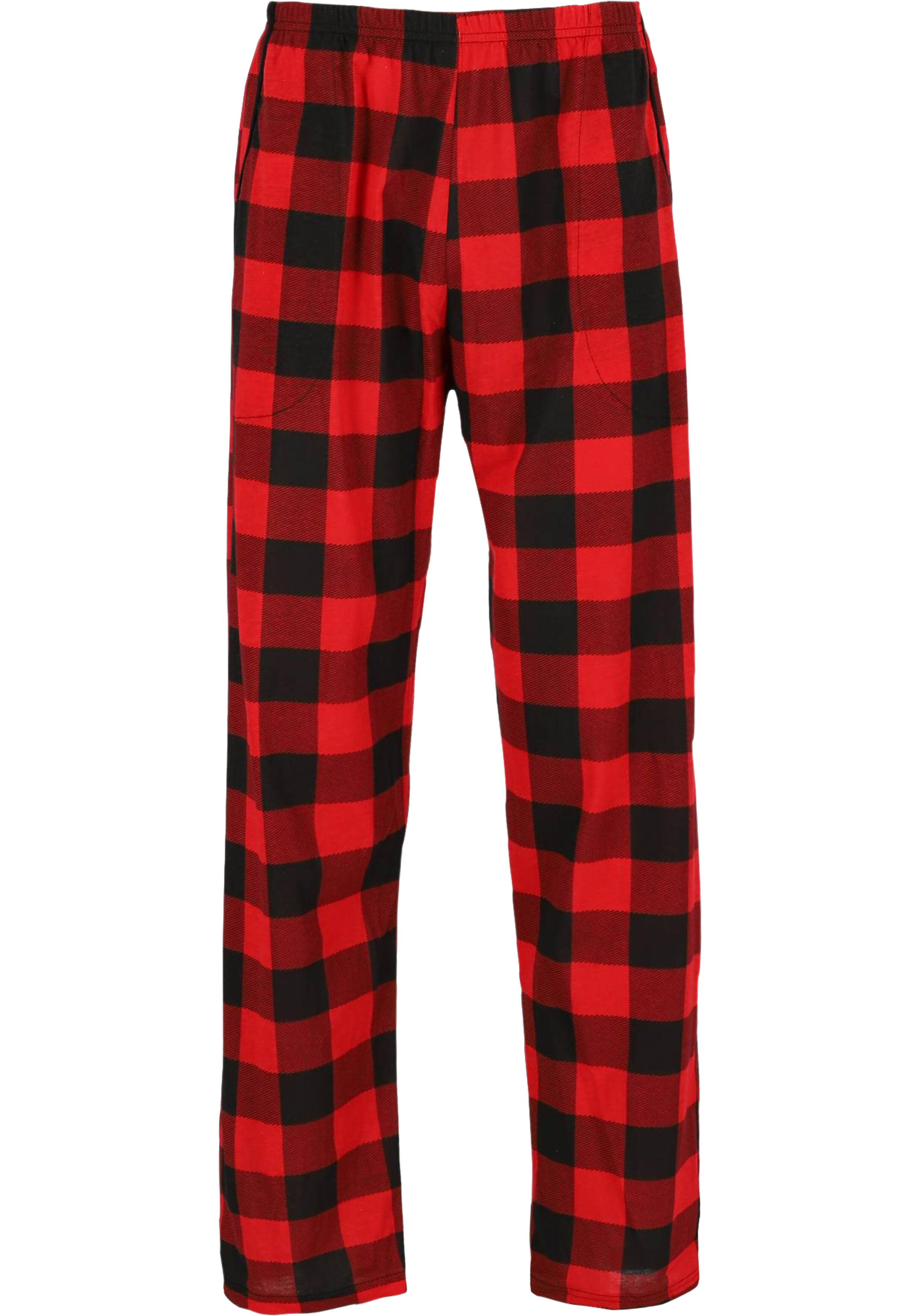 Kerst Pyjama, heren pyjama set, zwart met geruite broek