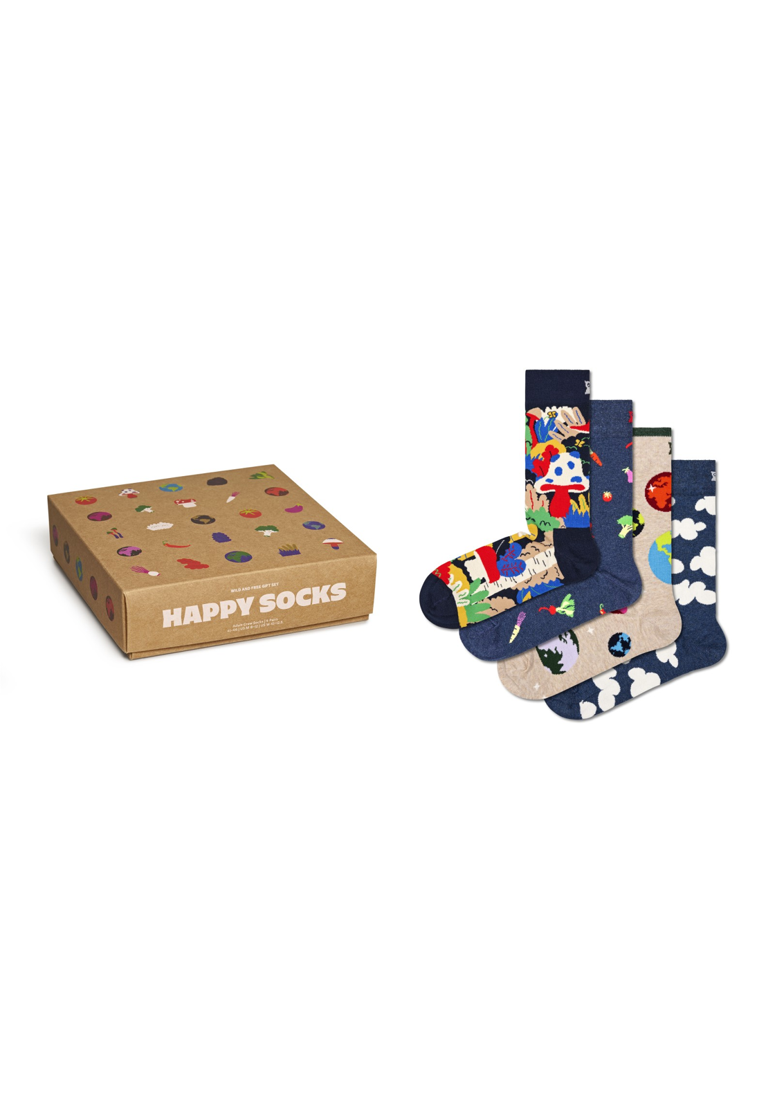 image_2_1126036_none_p000320_s Happy Socks Wild And Free Socks Gift Set (4-pack), unisex sokken in cadeauverpakking