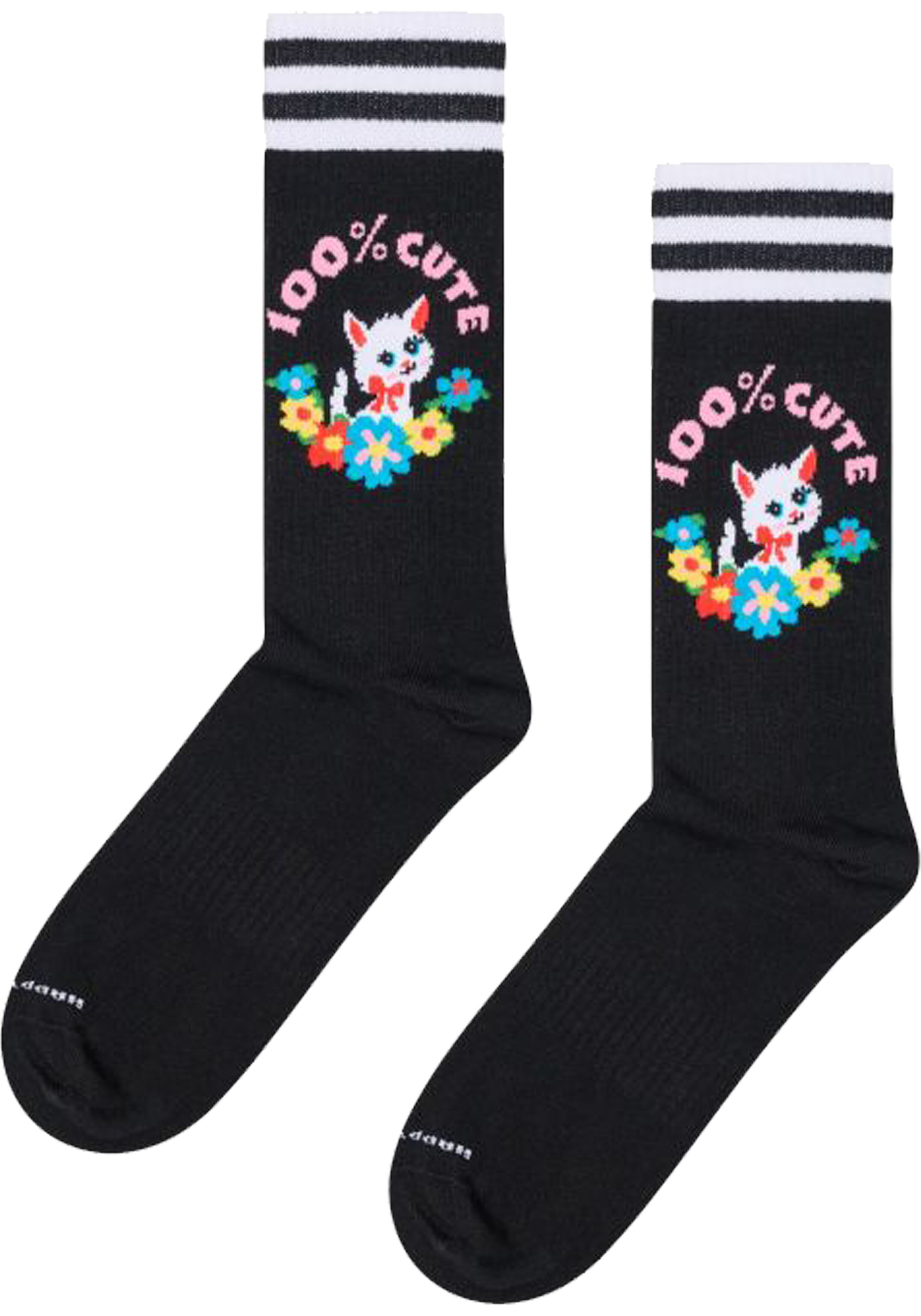 Happy Socks 100% Cute Sneaker Sock, unisex sokken, zwart