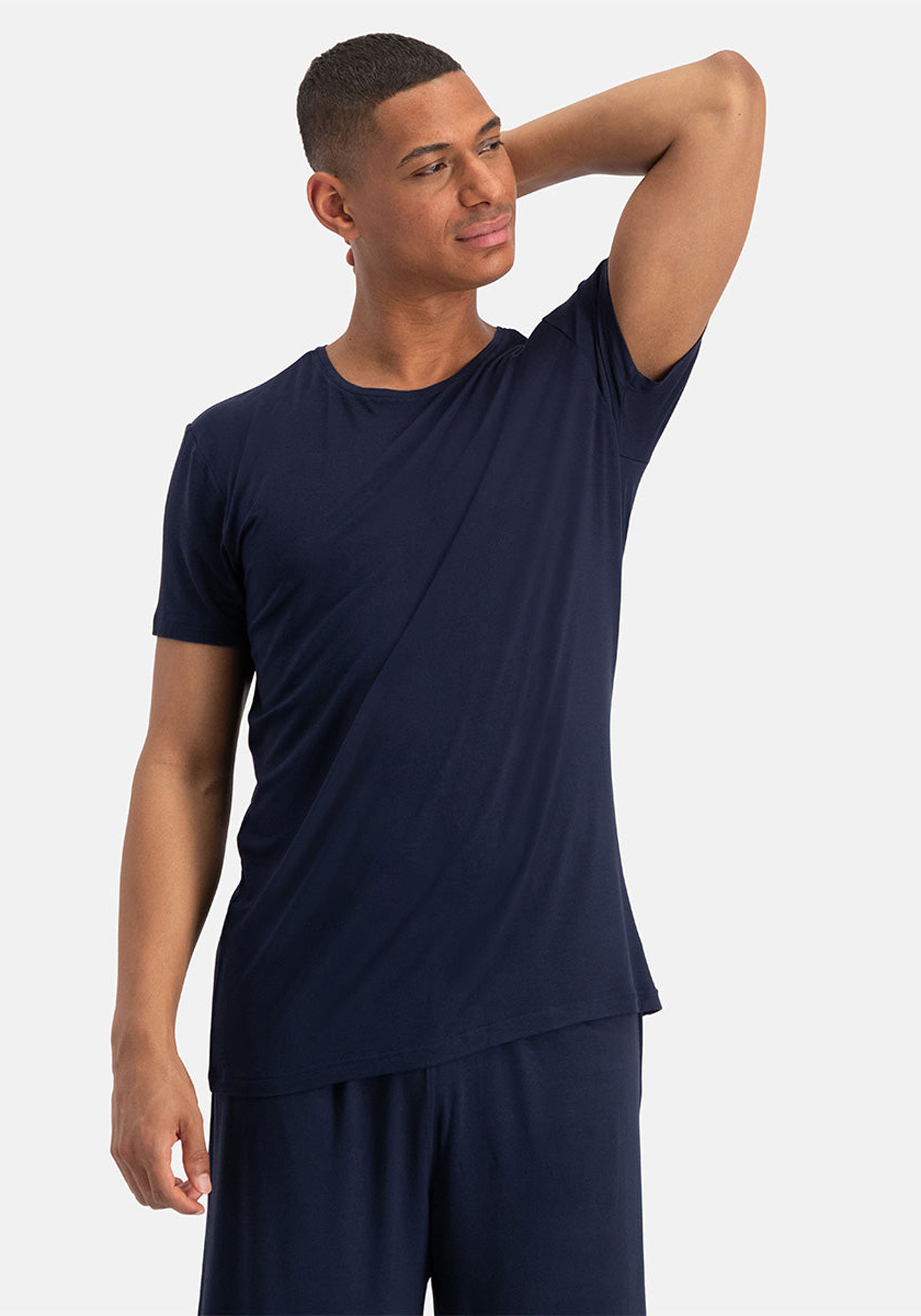 Bamboo Basics Nolan shortama set, heren shortama, donkerblauw