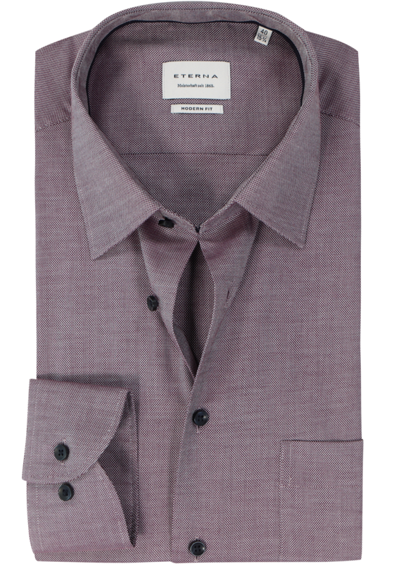 ETERNA modern fit overhemd, natte, donkerrood ETERNA modern fit overhemd, natte, donkerrood