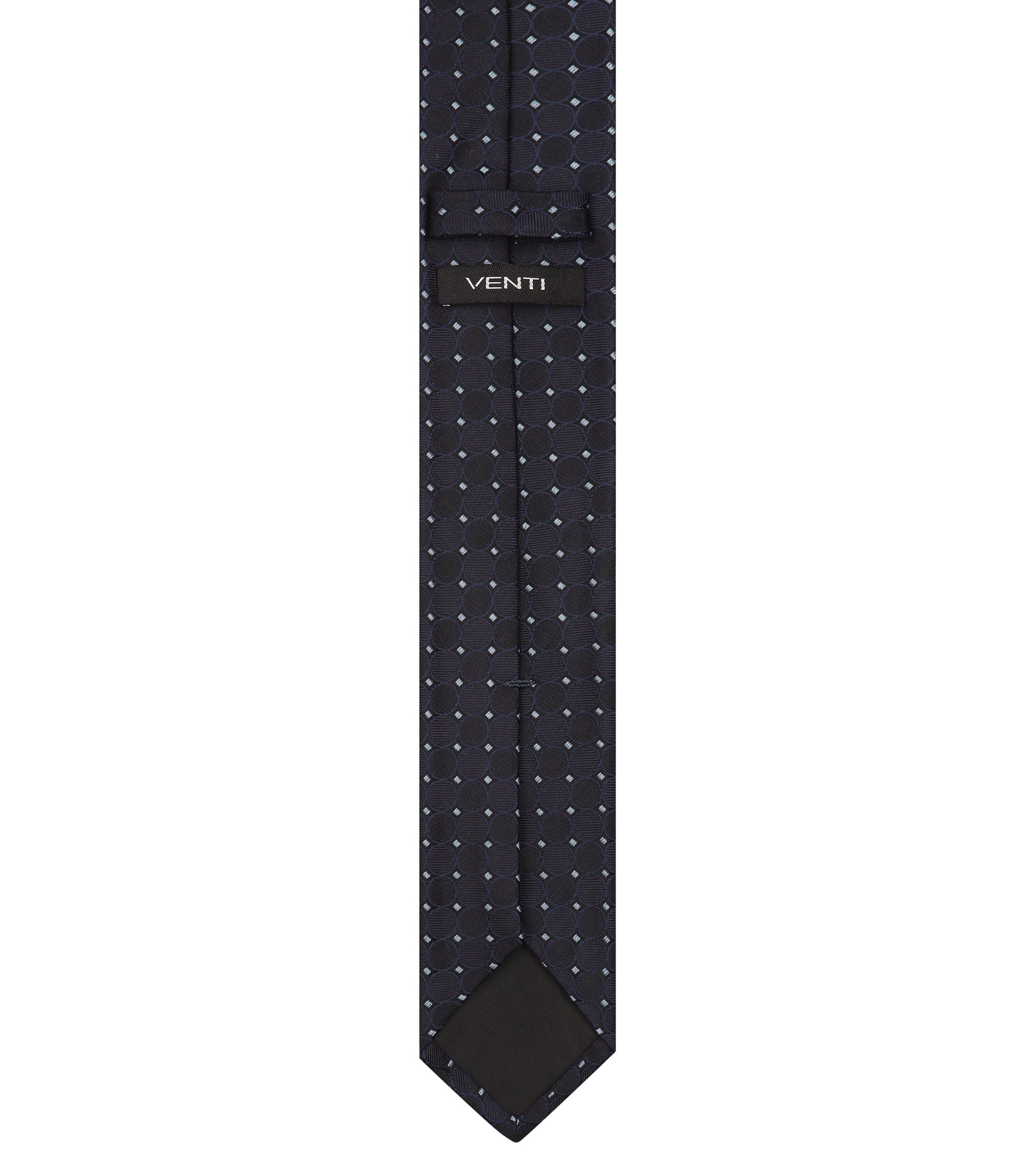 VENTI stropdas, donkerblauw, grijs dessin