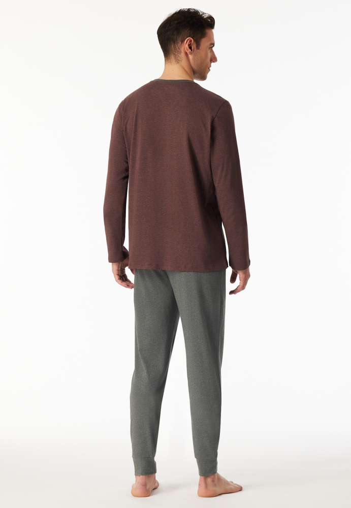 SCHIESSER 95/5 Pyjama lang, heren pyjama set, wijnrood