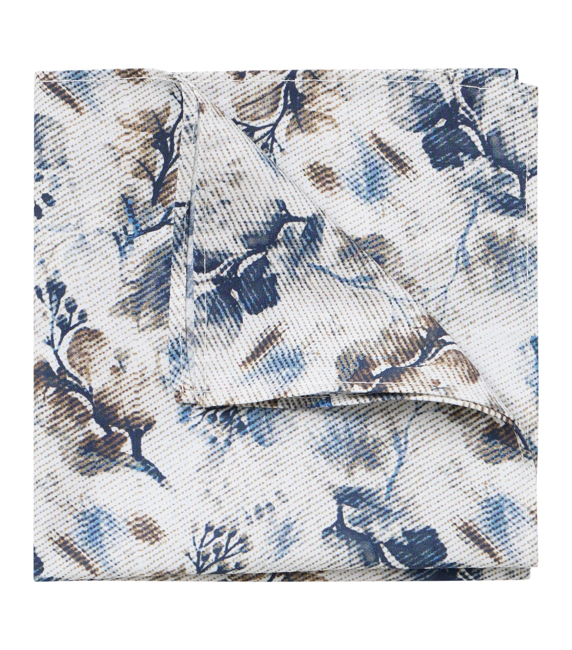 VENTI set met vlinderdas en pochet, grijs, wit, blauw, bruin dessin