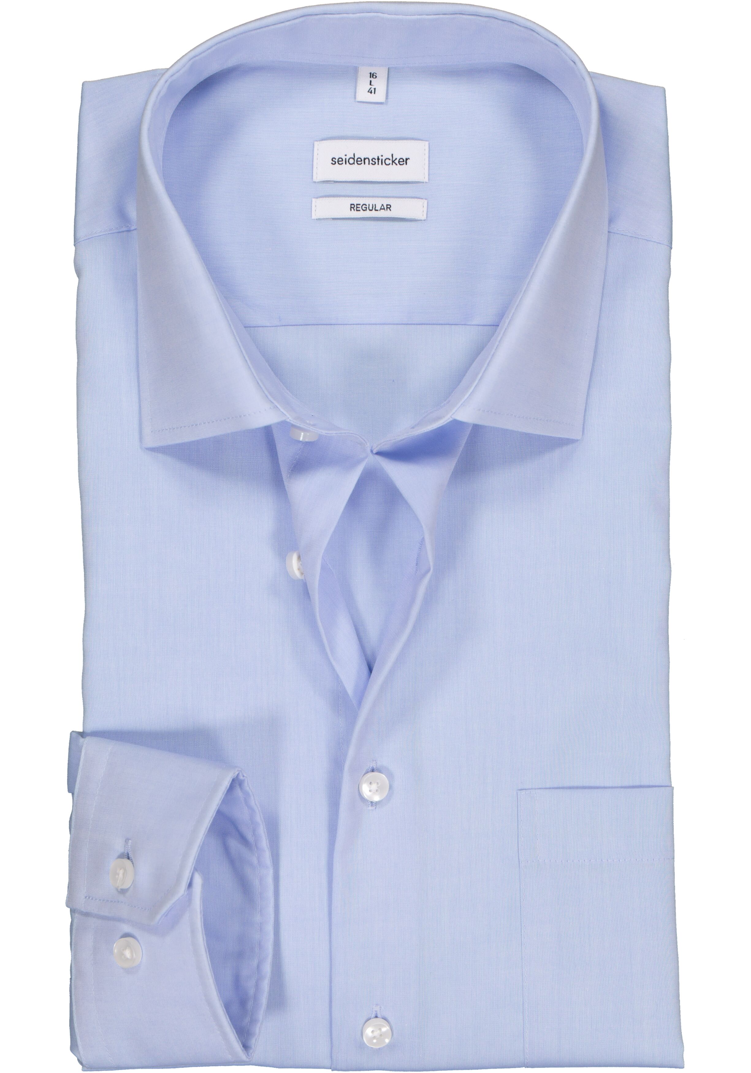 Seidensticker regular fit overhemd, lichtblauw chambray