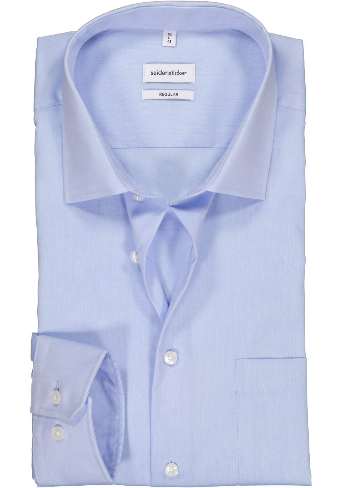 1-4021641375926_seidensticker-overhemd_HR Seidensticker regular fit overhemd, lichtblauw chambray