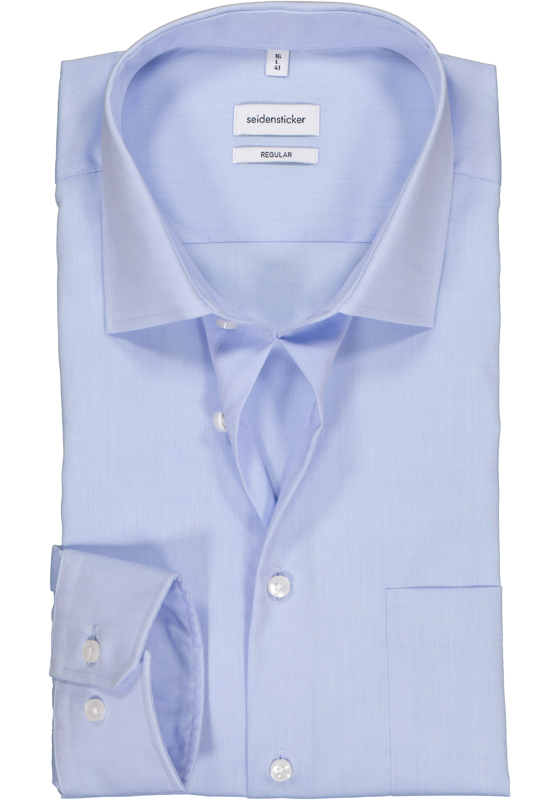 Seidensticker regular fit overhemd, lichtblauw chambray Seidensticker regular fit overhemd, lichtblauw chambray