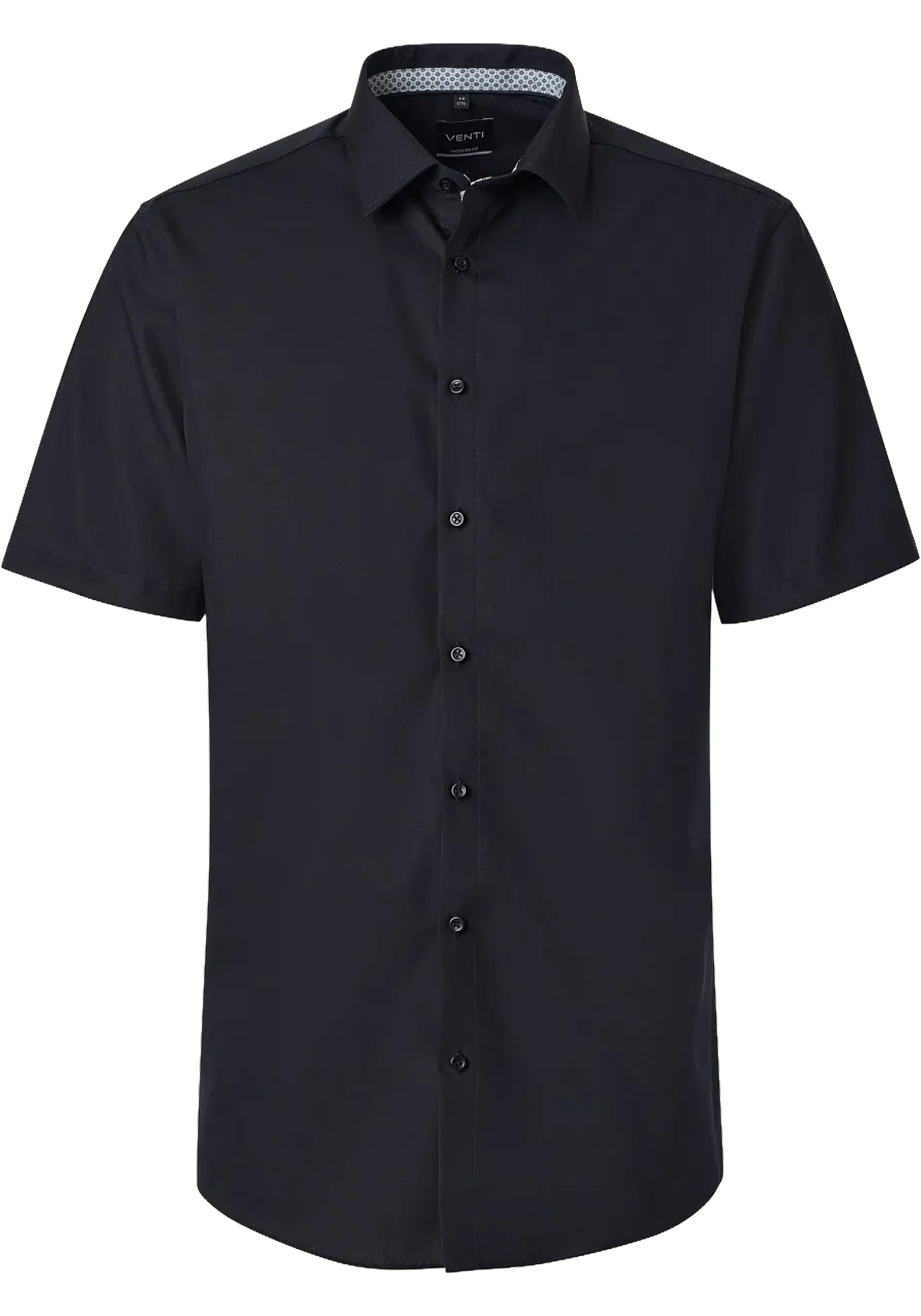 VENTI modern fit overhemd, korte mouw, popeline, donkerblauw