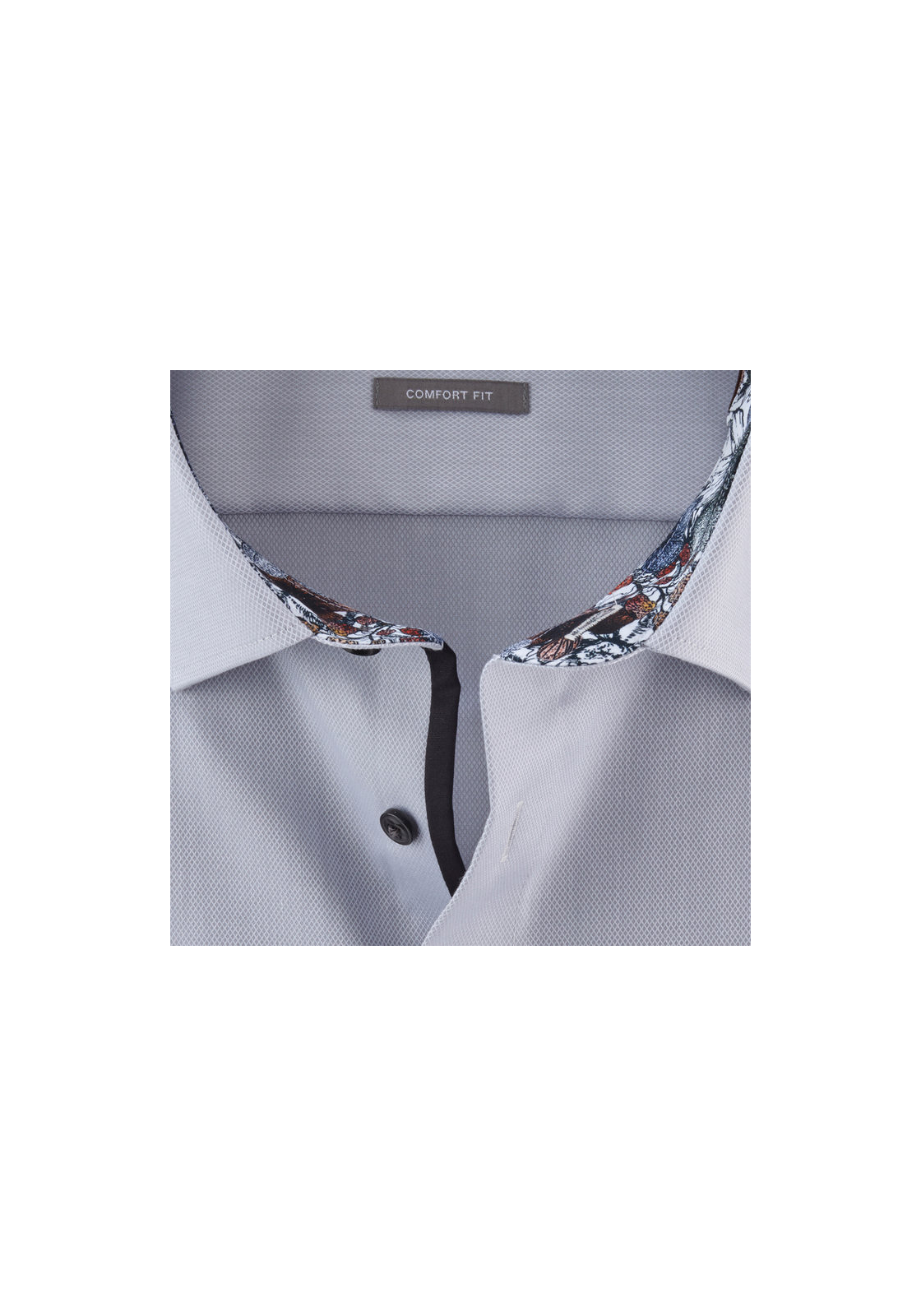 OLYMP comfort fit overhemd, structuur, zilvergrijs OLYMP comfort fit overhemd, structuur, zilvergrijs