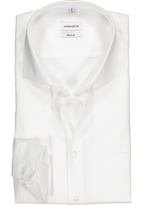 Seidensticker regular fit overhemd, wit fijn Oxford Seidensticker regular fit overhemd, wit fijn Oxford