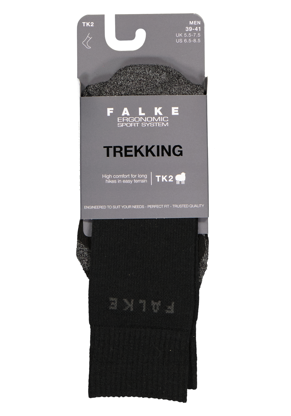 2-4004757593644_falke_sokken_1p_HR FALKE TK2 heren wandelsokken, zwart (black-mix)