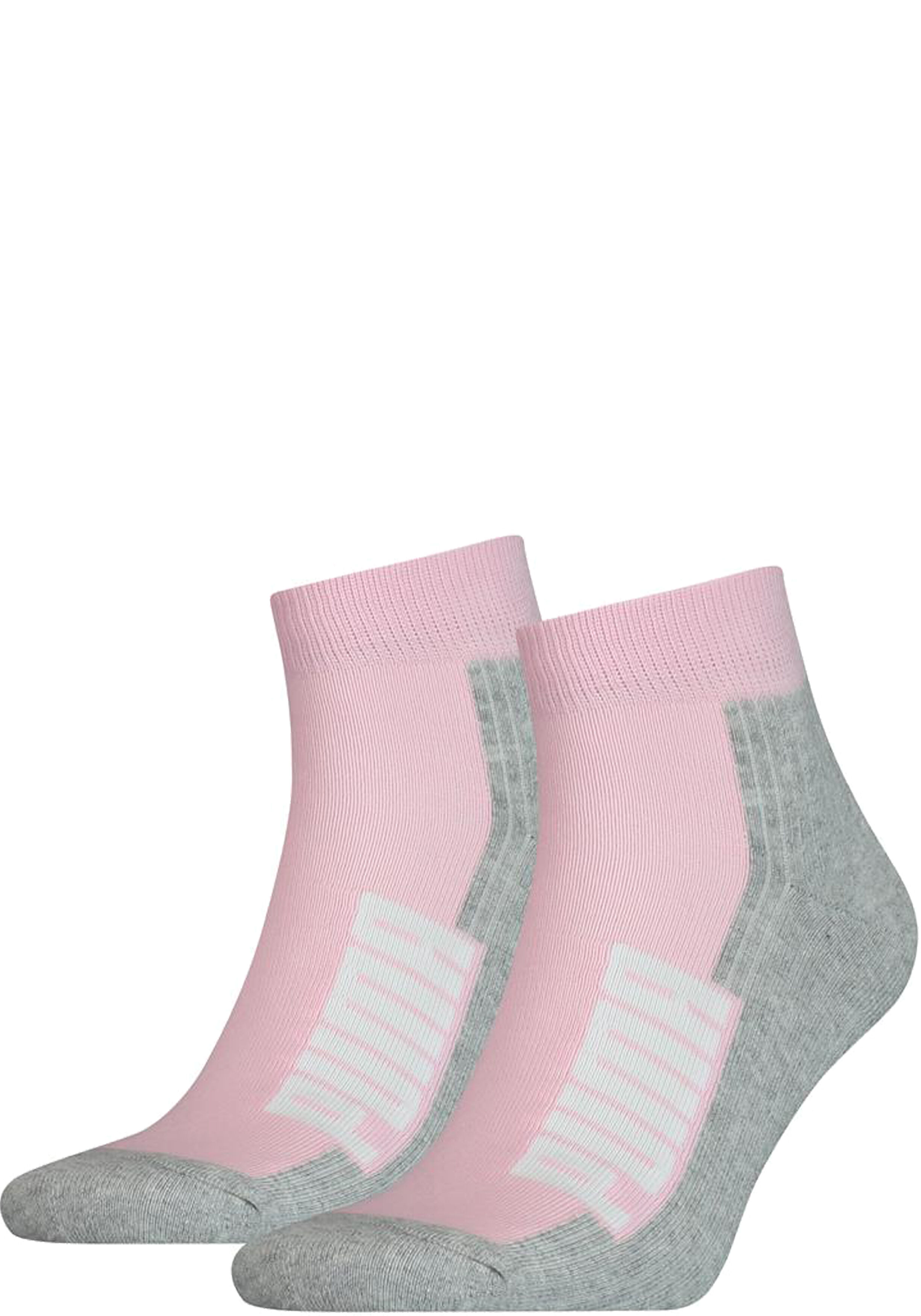 Puma Unisex Bwt Cushioned  Quarter (2-pack), unisex hoge enkelsokken, roze