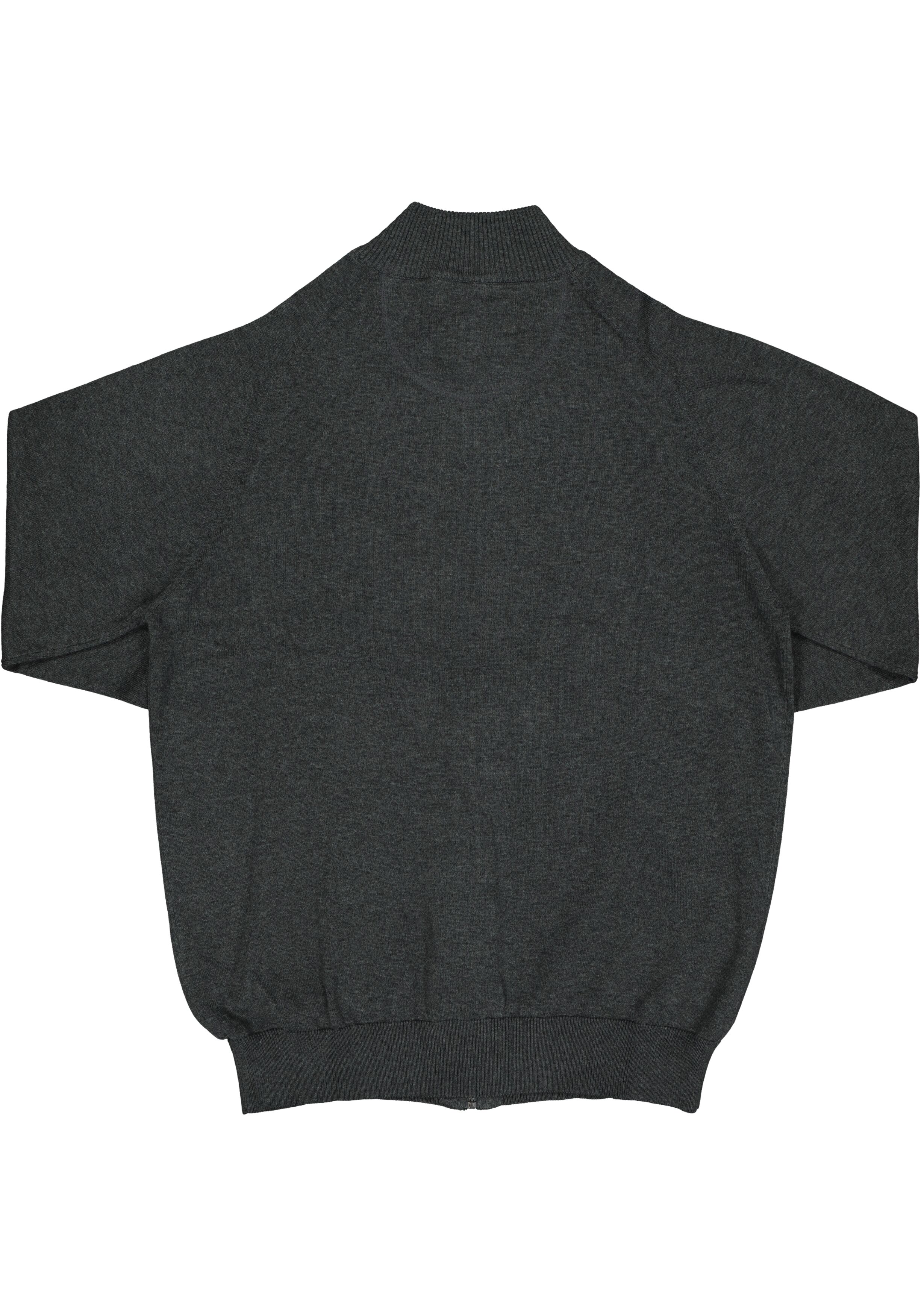 CASA MODA heren vest katoen, met rits, antraciet