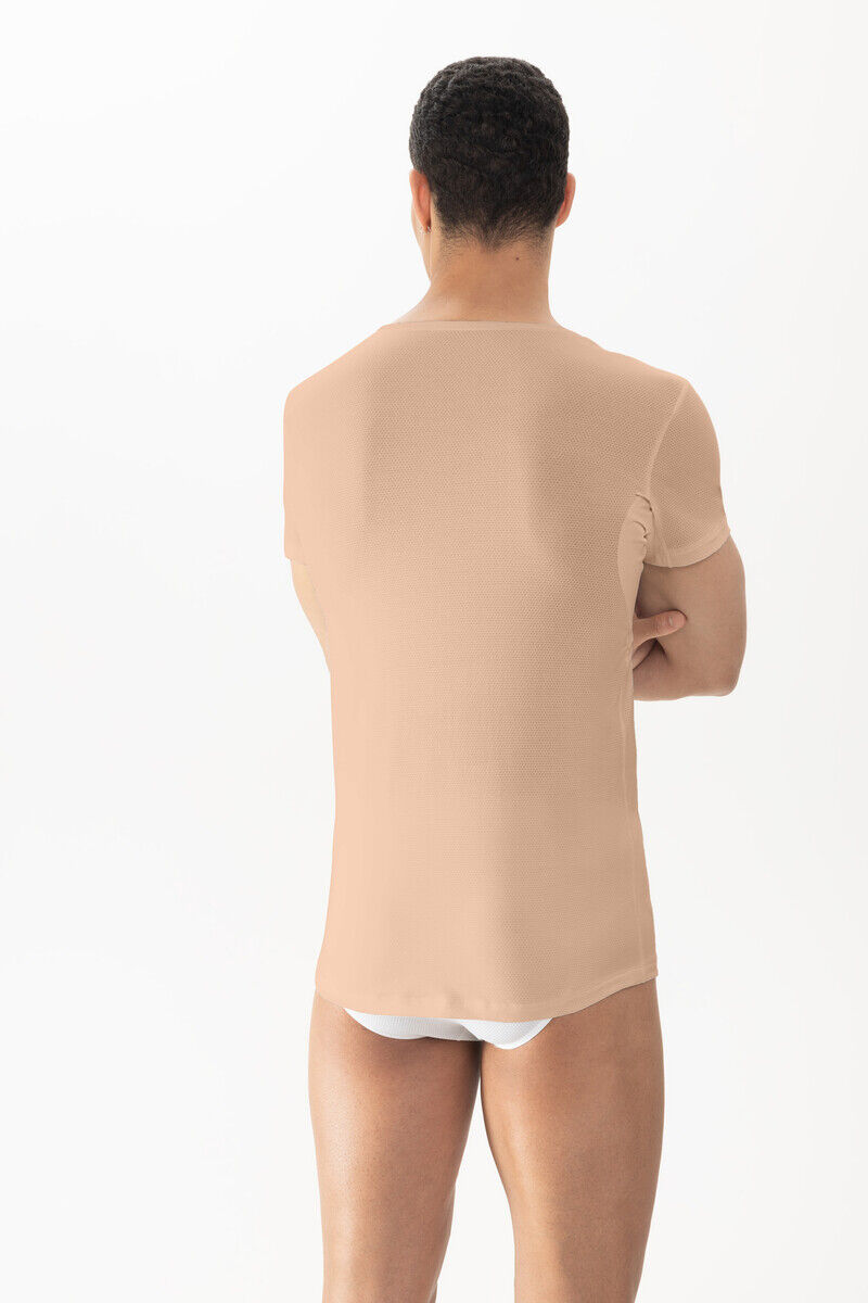 Mey heren T-shirt Mey Dry Cotton Breeze, T-shirt korte mouw met V-hals, beige