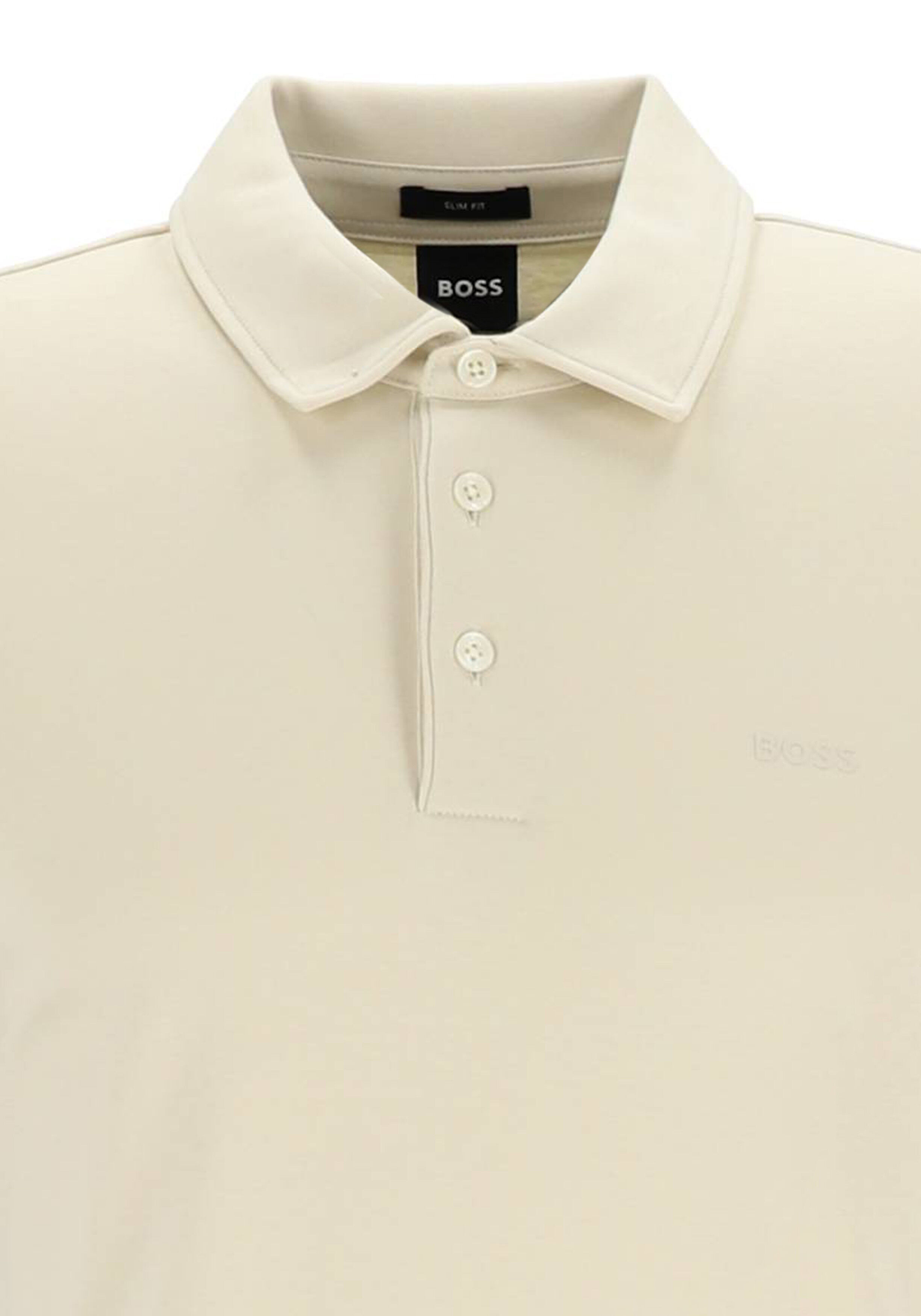 BOSS Palosh slim fit heren polo, pique, wit