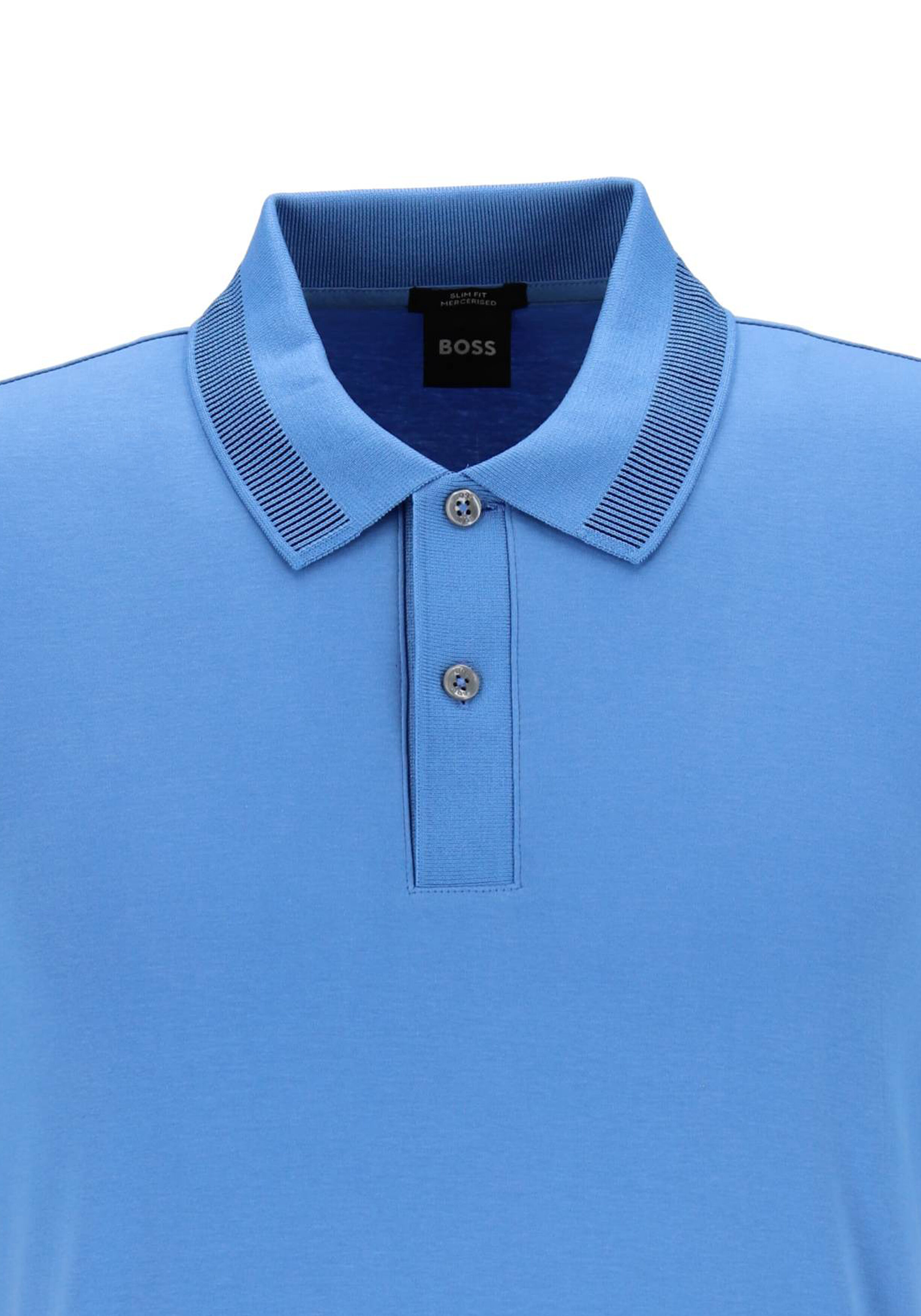 BOSS Phillipson slim fit heren polo, pique, kobalt blauw