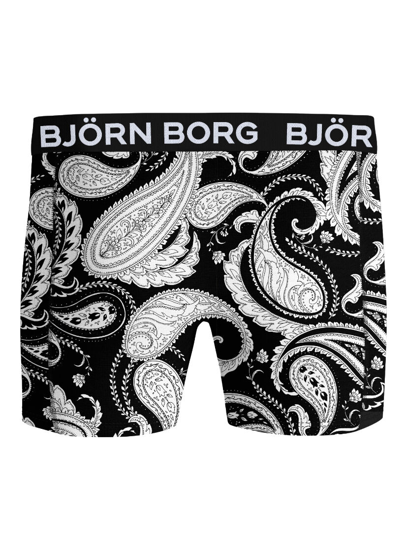 Bjorn Borg Bamboo Cotton Blend boxers, heren boxers normale lengte (2-pack), zwart, print
