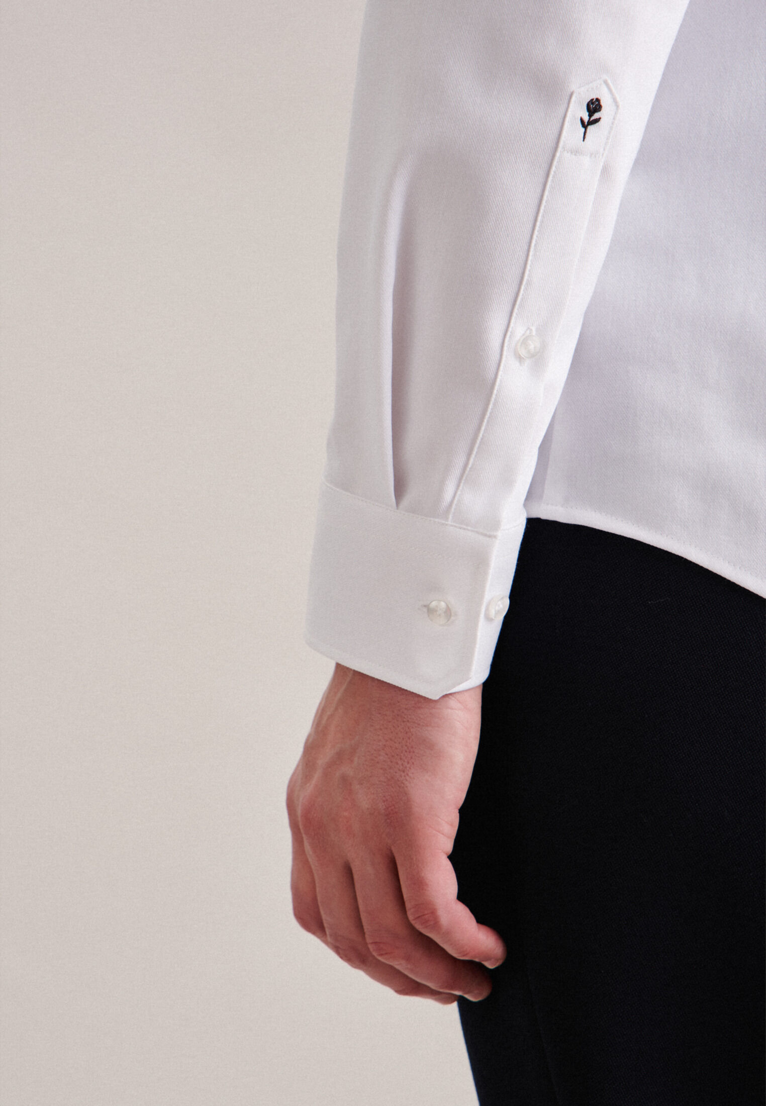 Seidensticker slim fit overhemd, popeline, wit