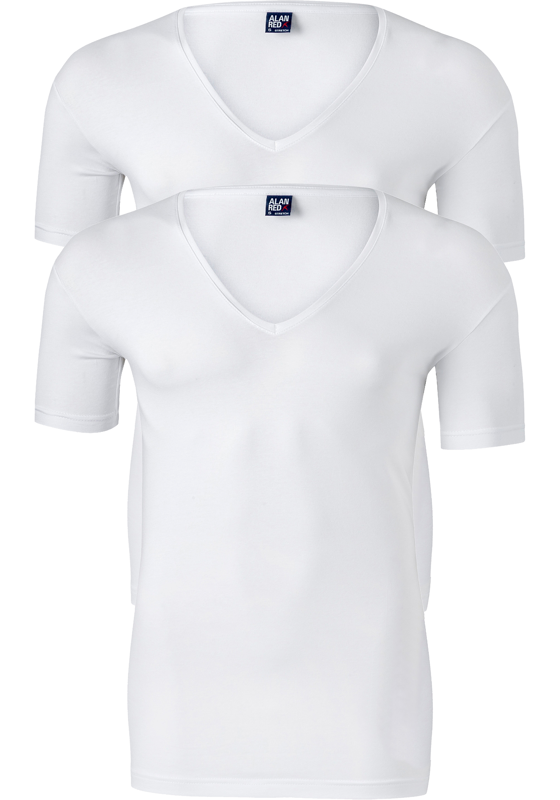 ALAN RED T-shirts no neck (2-pack), diepe V-hals, wit ALAN RED T-shirts no neck (2-pack), diepe V-hals, wit