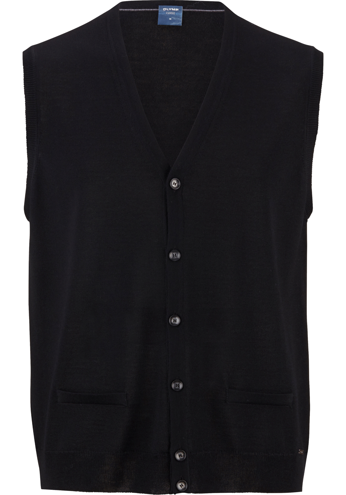 OLYMP modern fit mouwloos vest wol, V-hals, zwart OLYMP modern fit mouwloos vest wol, V-hals, zwart