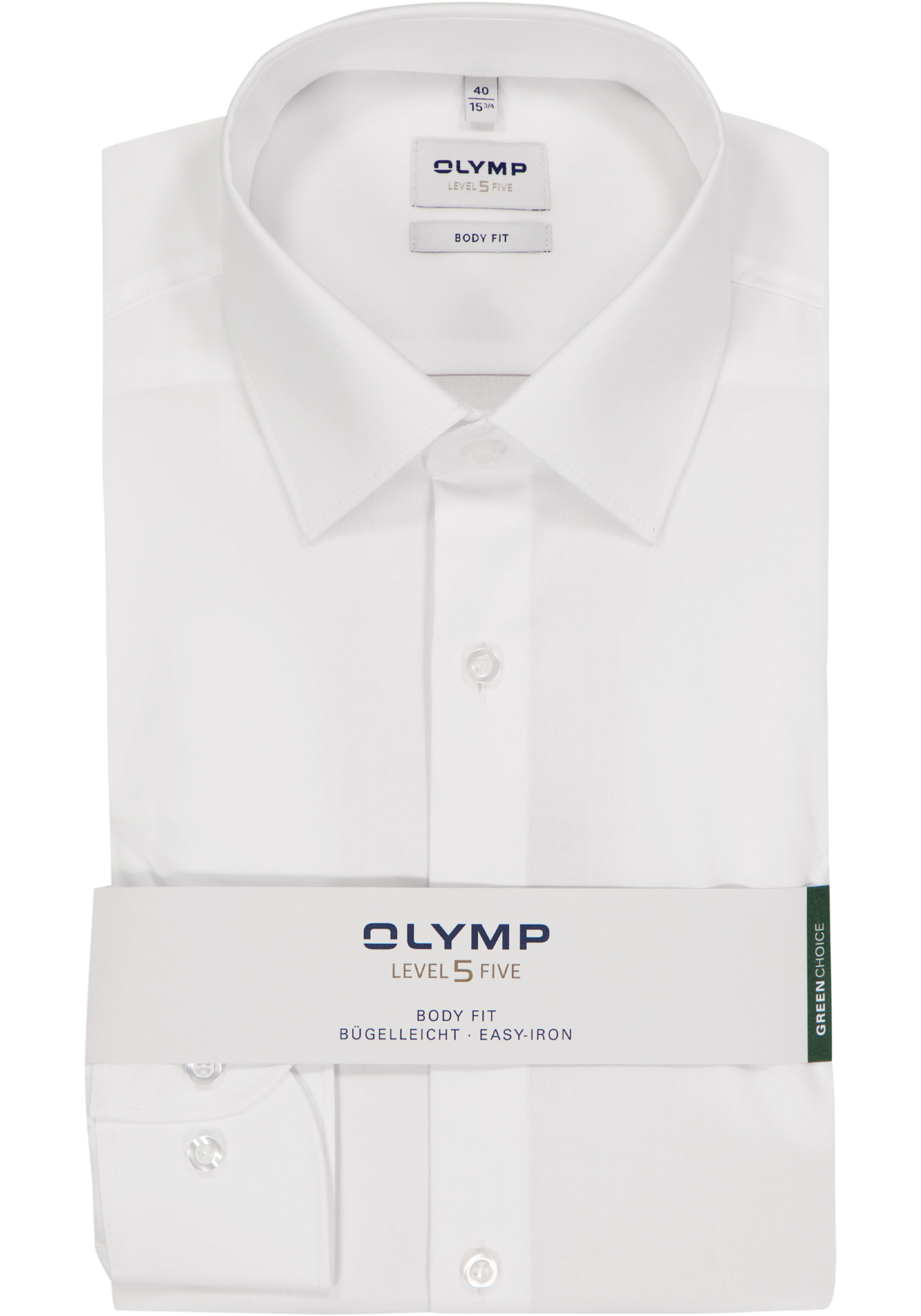 OLYMP Level 5 body fit overhemd, popeline, wit
