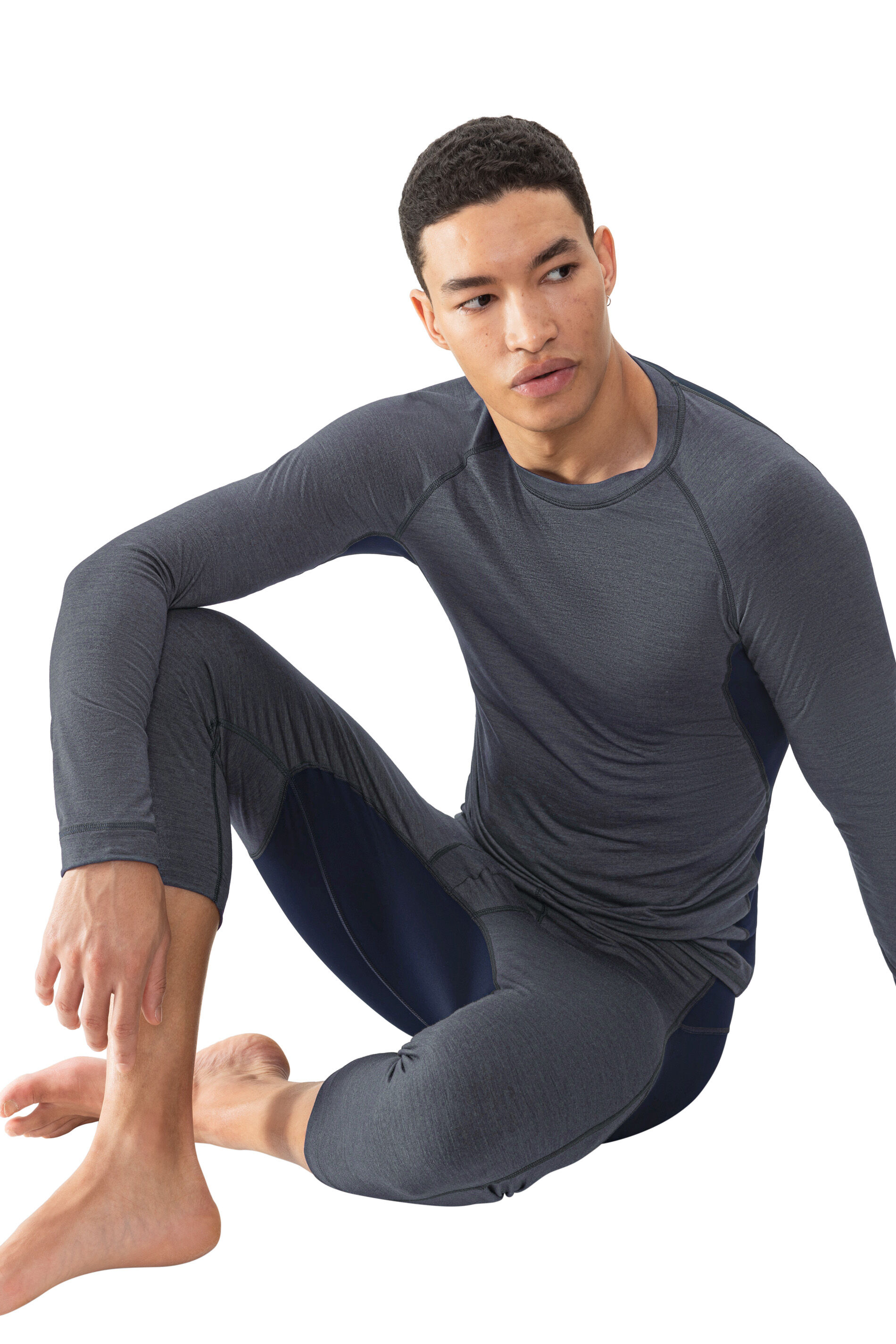 Mey heren long john Prfrmnc+, thermo lange onderbroek jeansblauw