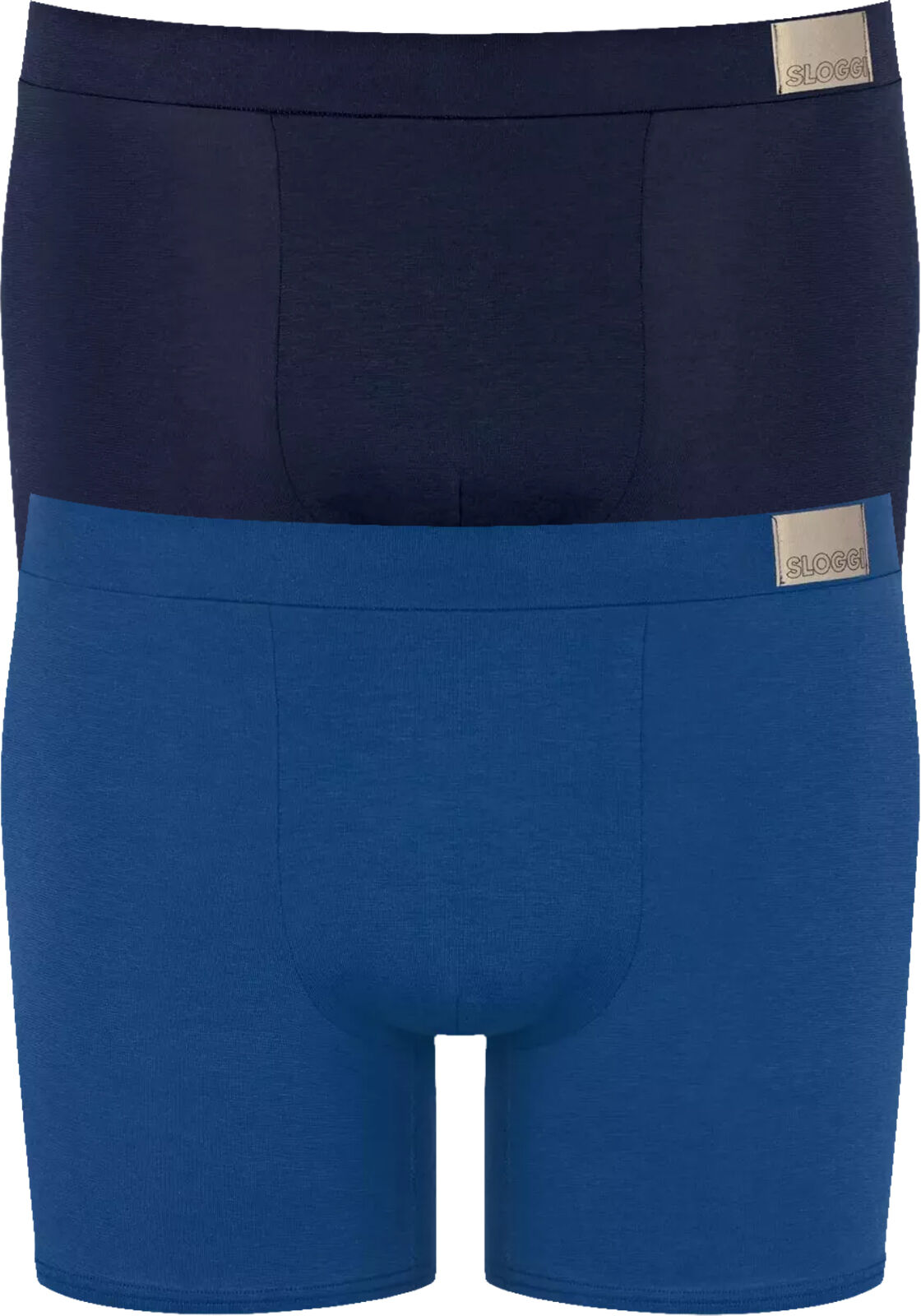 Sloggi Men GO Natural Short, heren boxershort korte pijp (2-pack), kobalt- en donkerblauw