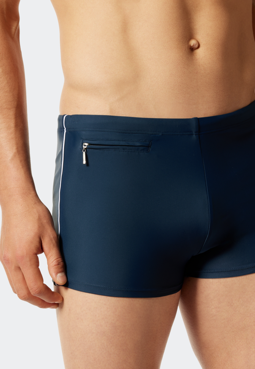 SCHIESSER Nautical Casual heren badkleding, retro zwemshort met ritszak tricot gerecycled, donkerblauw