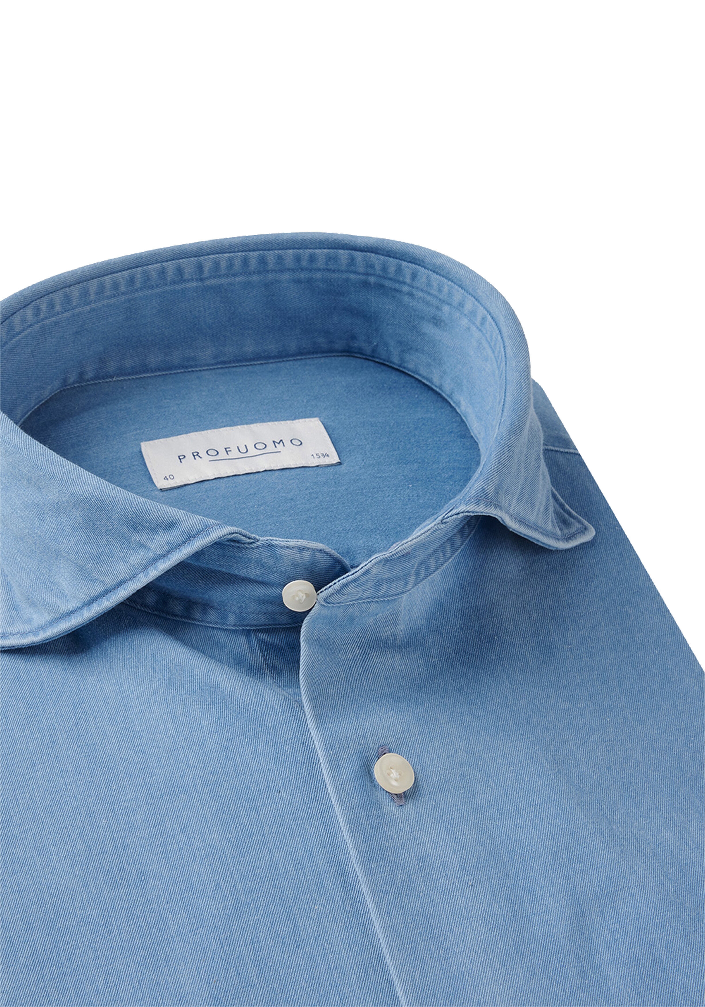 Profuomo slim fit heren overhemd, jersey, blauw