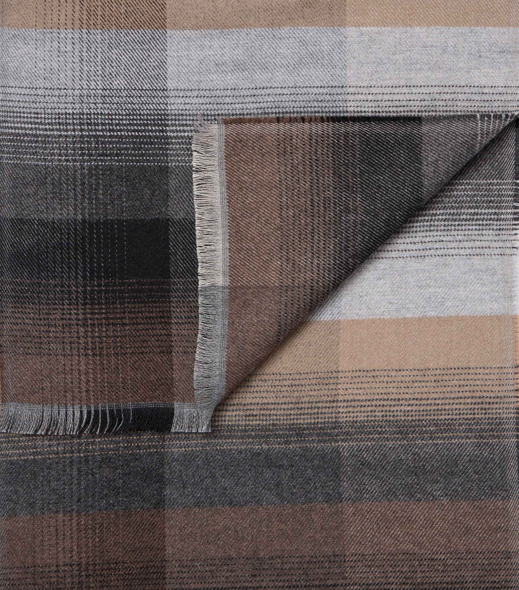 CASA MODA sjaal, grijs, bruin, zwart, beige dessin