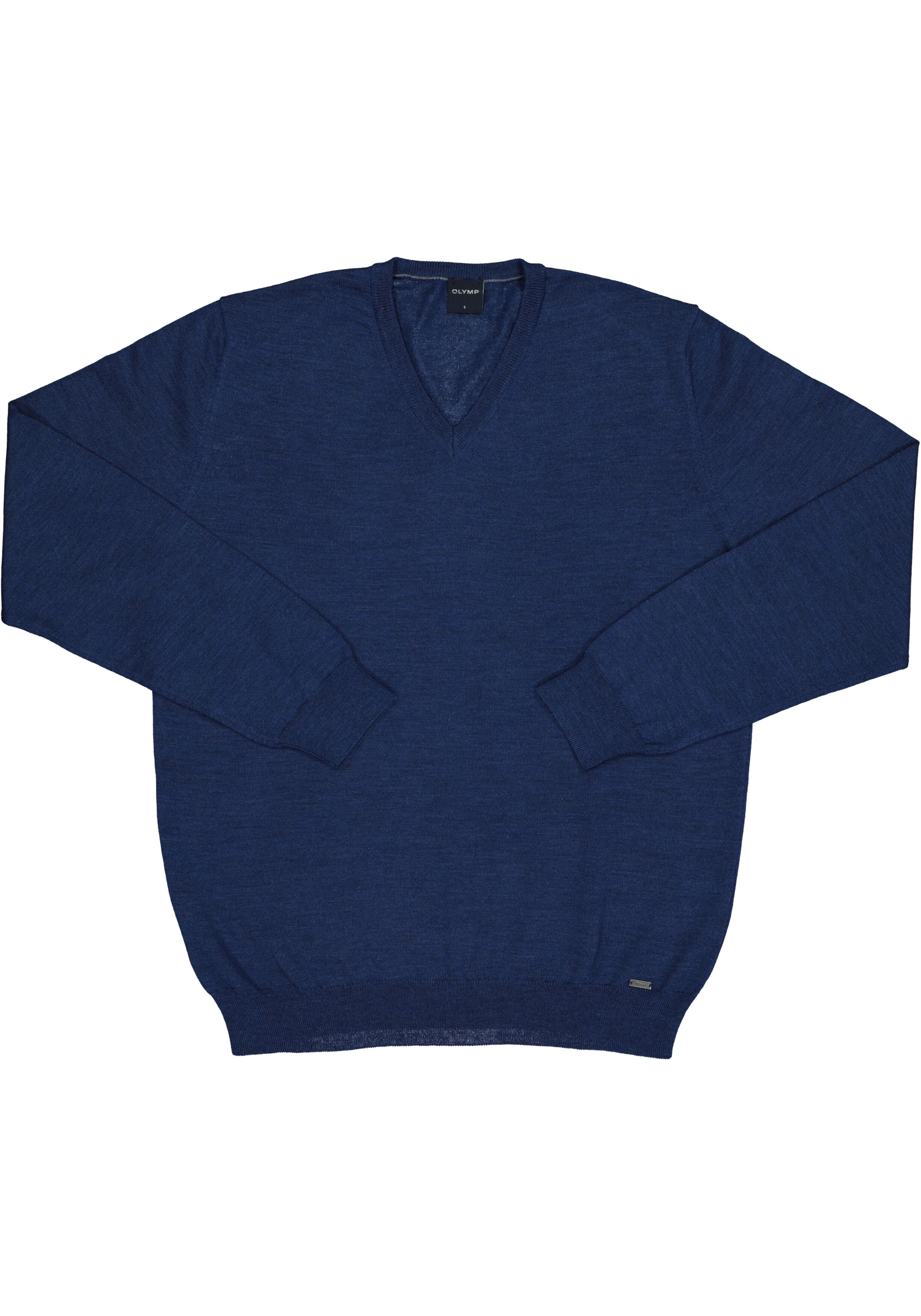 OLYMP modern fit trui wol, V-hals, indigo blauw